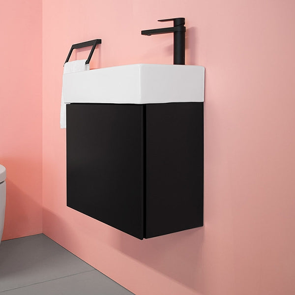 ADP Tiny Wall Hung Vanity 400mm - Compact Modern Bathroom Sink Cabinet for Small Spaces, Perfect for Apartments & Powder Rooms