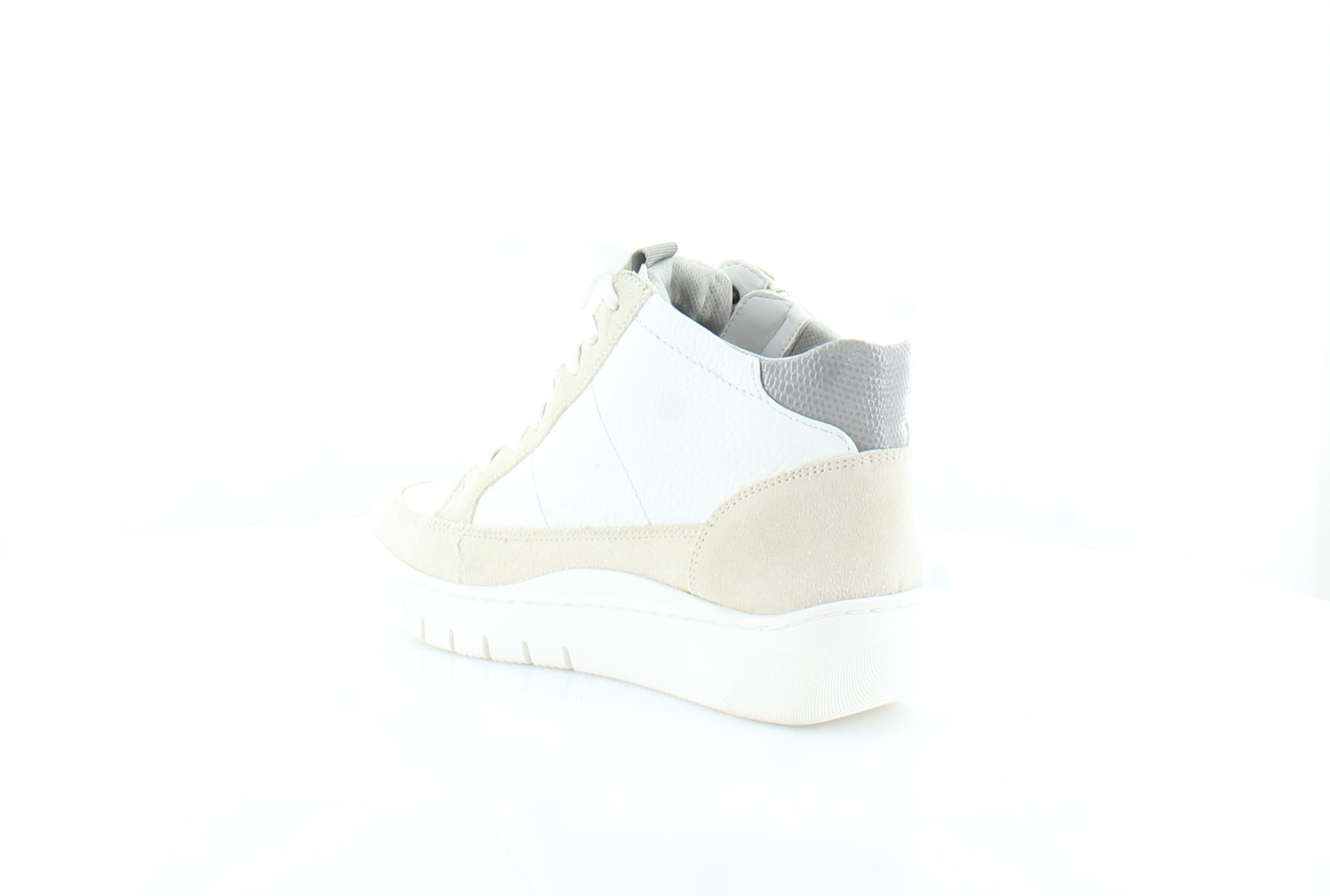 Naturalizer Hadley High-Top Sneakers for Women - White & Grey Casual Shoes - Size 8.5 Medium (B) - Perfect for Walking, Work & Everyday Comfort