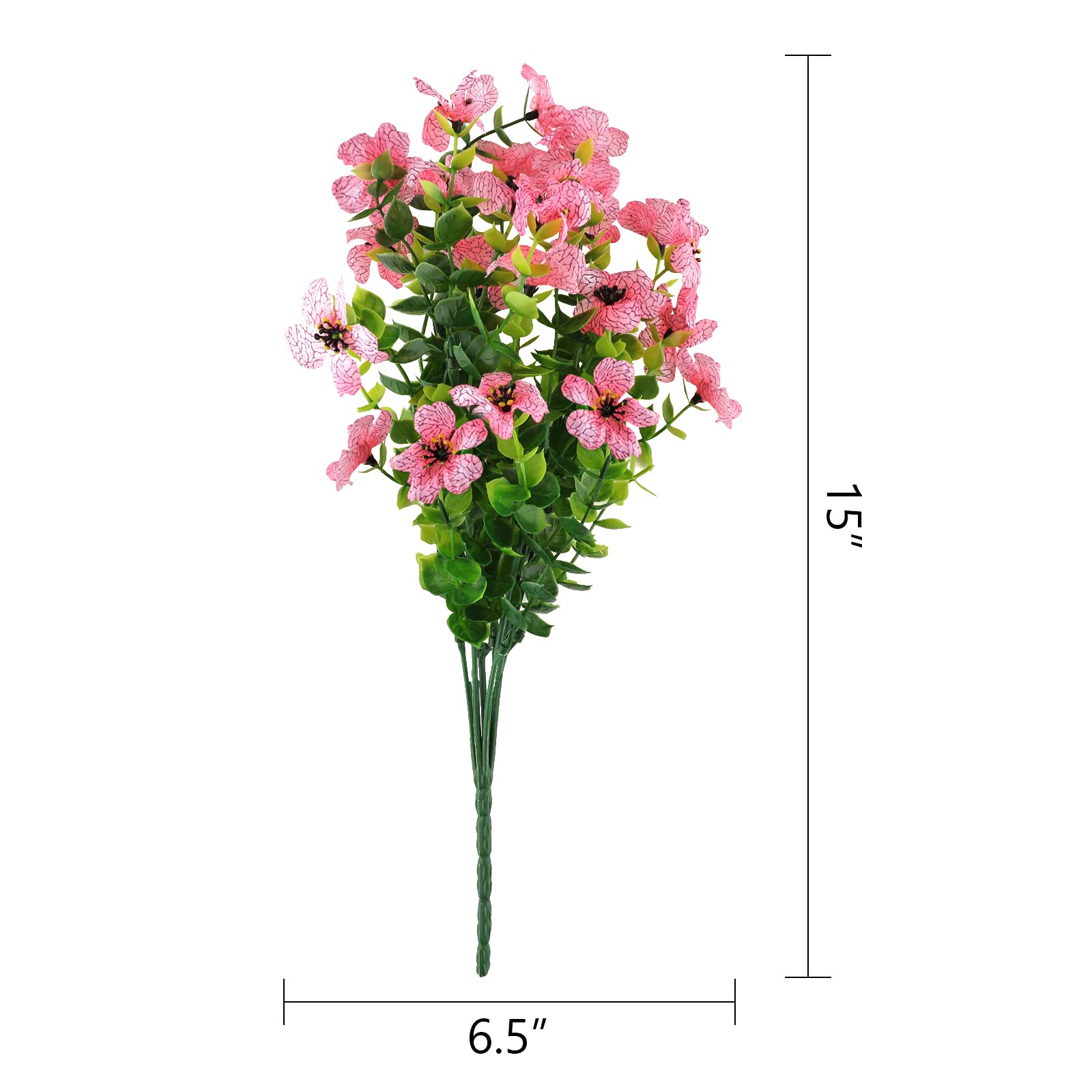 GREENRAIN 18 Bundles UV Resistant Artificial Flowers - Outdoor Fake Plants for Garden, Window Box, Porch & Home Decor (Pink) | Perfect for Patio, Wedding, Party & DIY Floral Arrangements