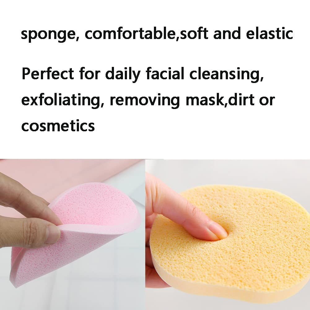 Maple 4-Pack Reusable Facial Cleansing Sponges - Gentle Makeup Remover & Exfoliating Puff for Sensitive Skin | Oval Shape for Face Washing & Powder Application | Perfect for Daily Skincare & Travel