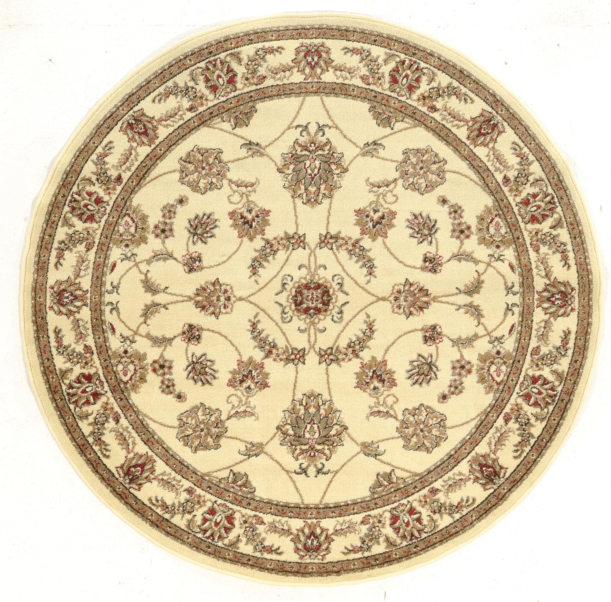 Como Area Rug - 8' Round Ivory Handmade Boho Chic Rug for Living Room, Bedroom, or Nursery - Soft & Durable Natural Fiber Carpet
