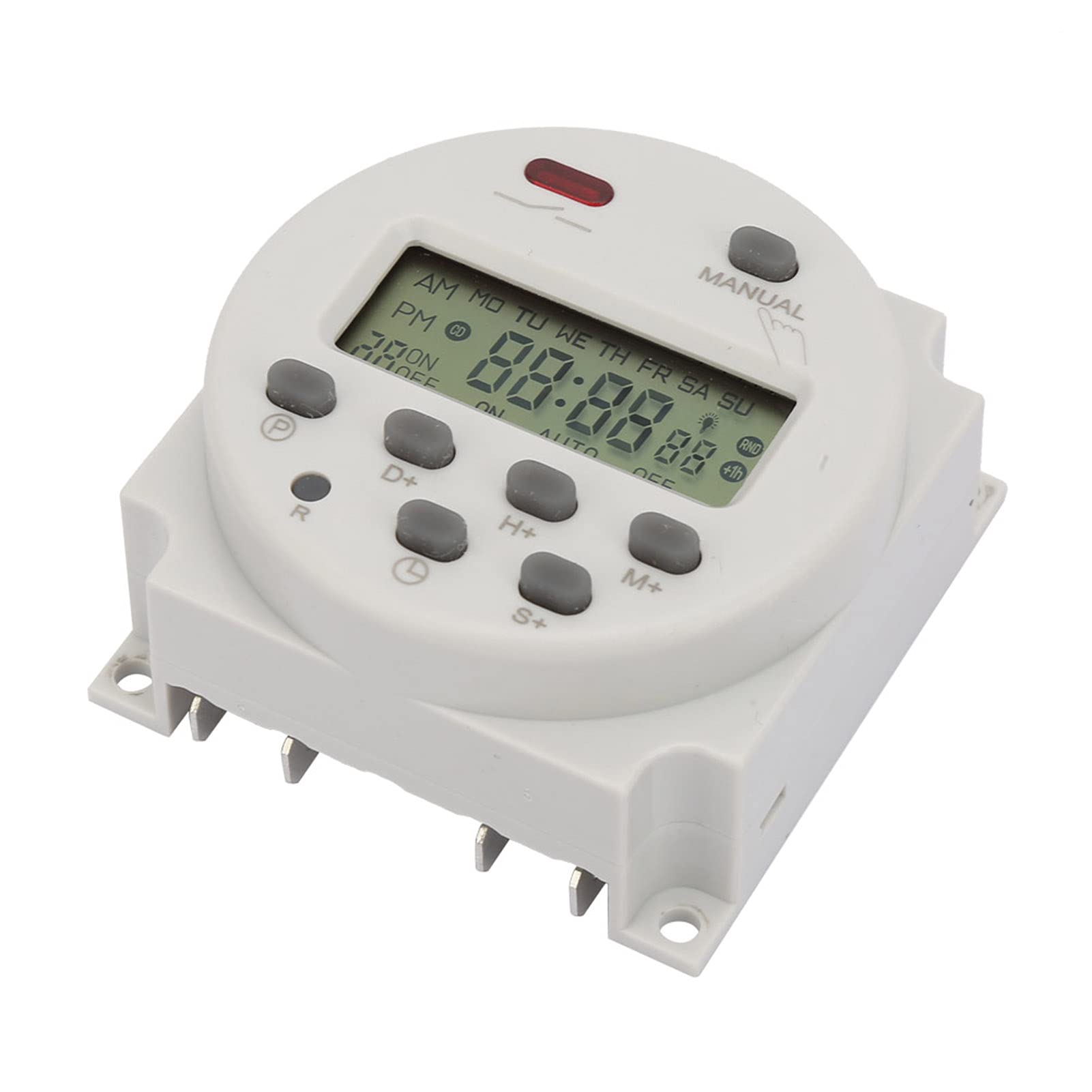 Programmable Digital Timer Switch - 1 Second to 168 Hours, 5V/12V/24V/110V/220V Multi-Voltage, Wall/Panel Mount Automatic Time Control Device for Home Automation, Lighting, Aquariums & Appliances (110V AC Version)