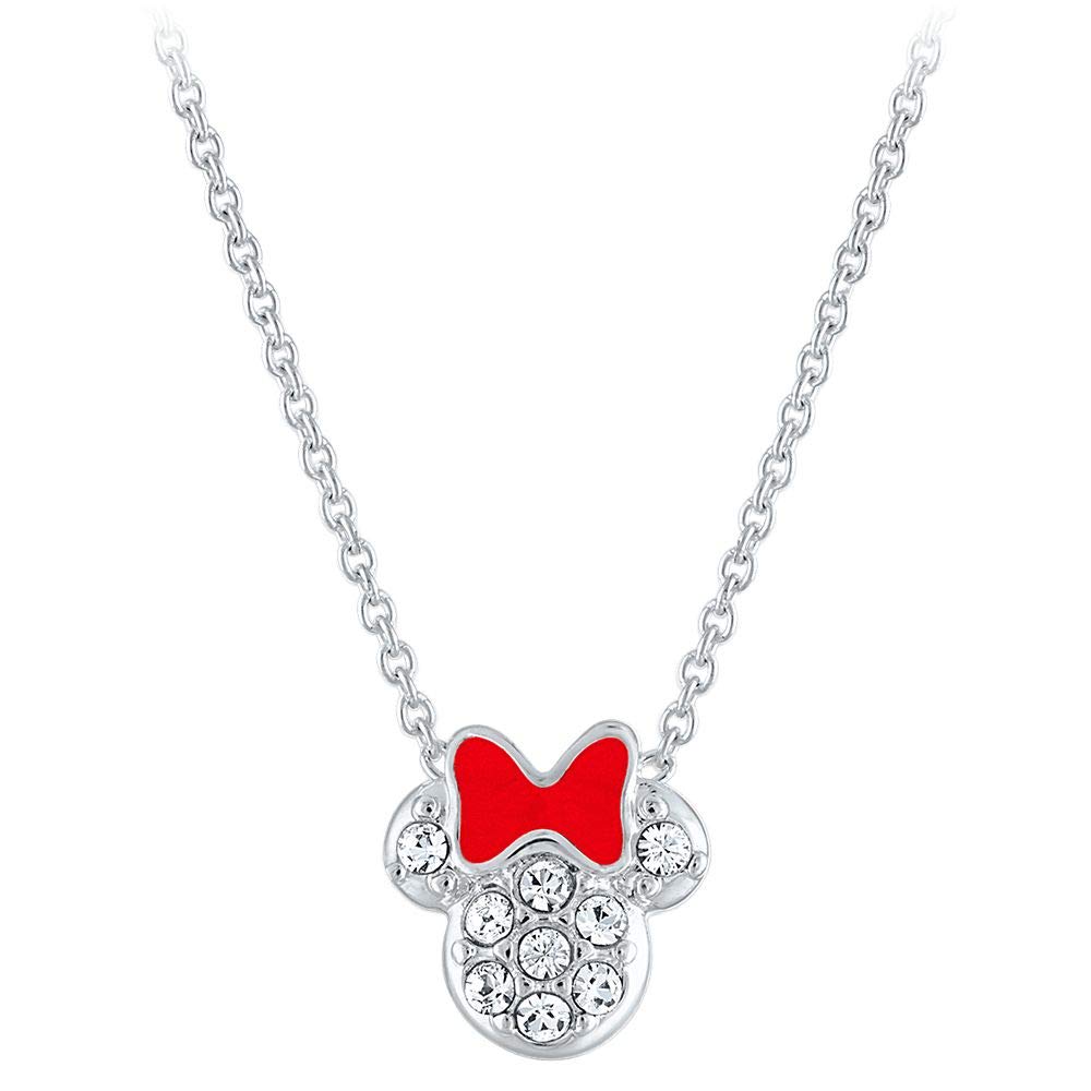 Disney Minnie Mouse Crystal Pendant Necklace - Elegant Jewelry Gift for Women & Girls - Perfect for Birthday, Anniversary & Disney Theme Parties