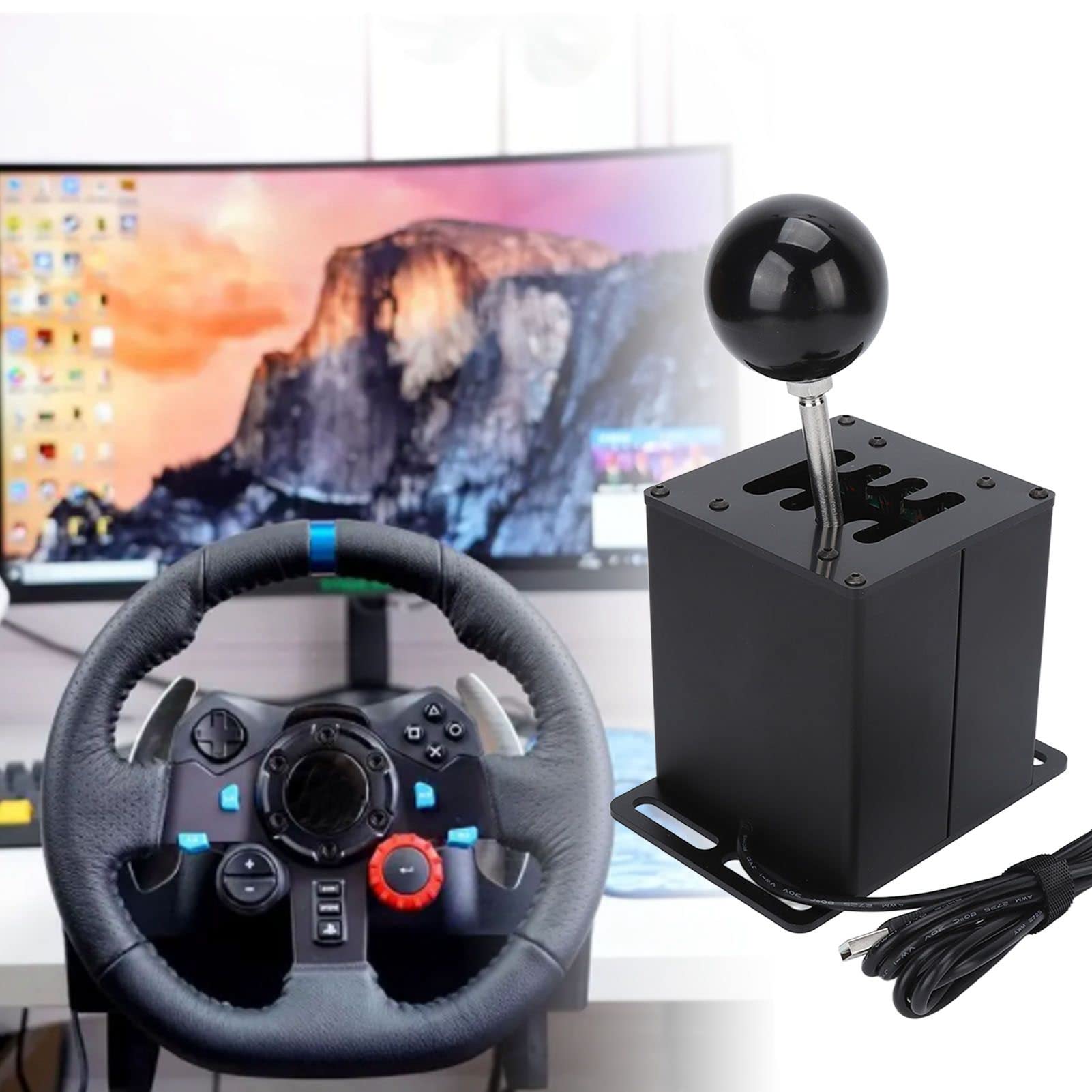 Zunate USB Simulator Shifter for ATS ETS2 WRC Sim Racing Games - 7+R PC Gear Shifter Compatible with Logitech G29 G27 G25 G920 & Thrustmaster T300RS GT - Perfect for Truck, Rally & Drift Simulation Gaming
