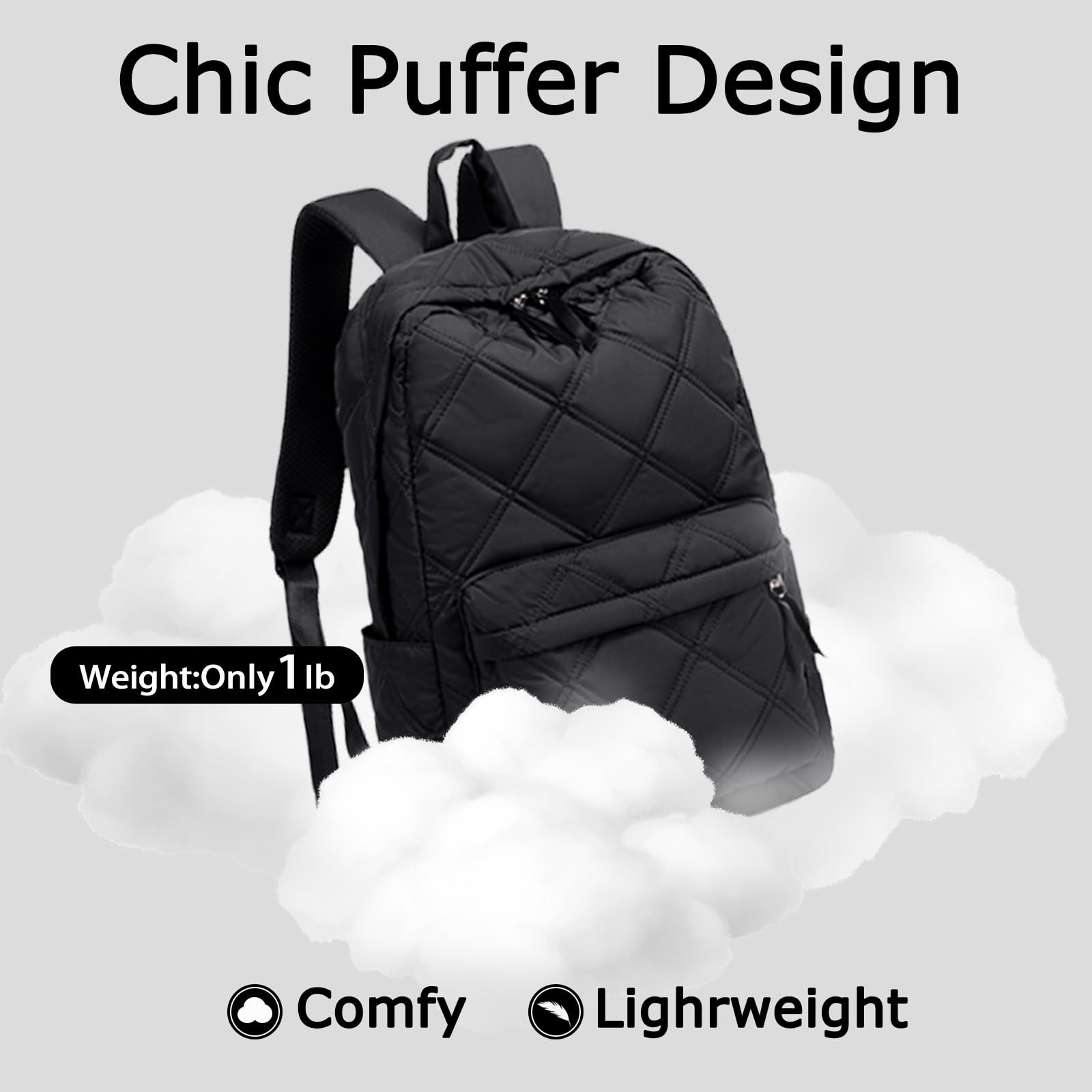 CAMTOP Women's Travel Backpack - Lightweight Water-Resistant School Backpack for College, Work & Daily Commute - Durable Casual Daypack (Black) - Perfect for Business Trips, Campus Life & Outdoor Adventures