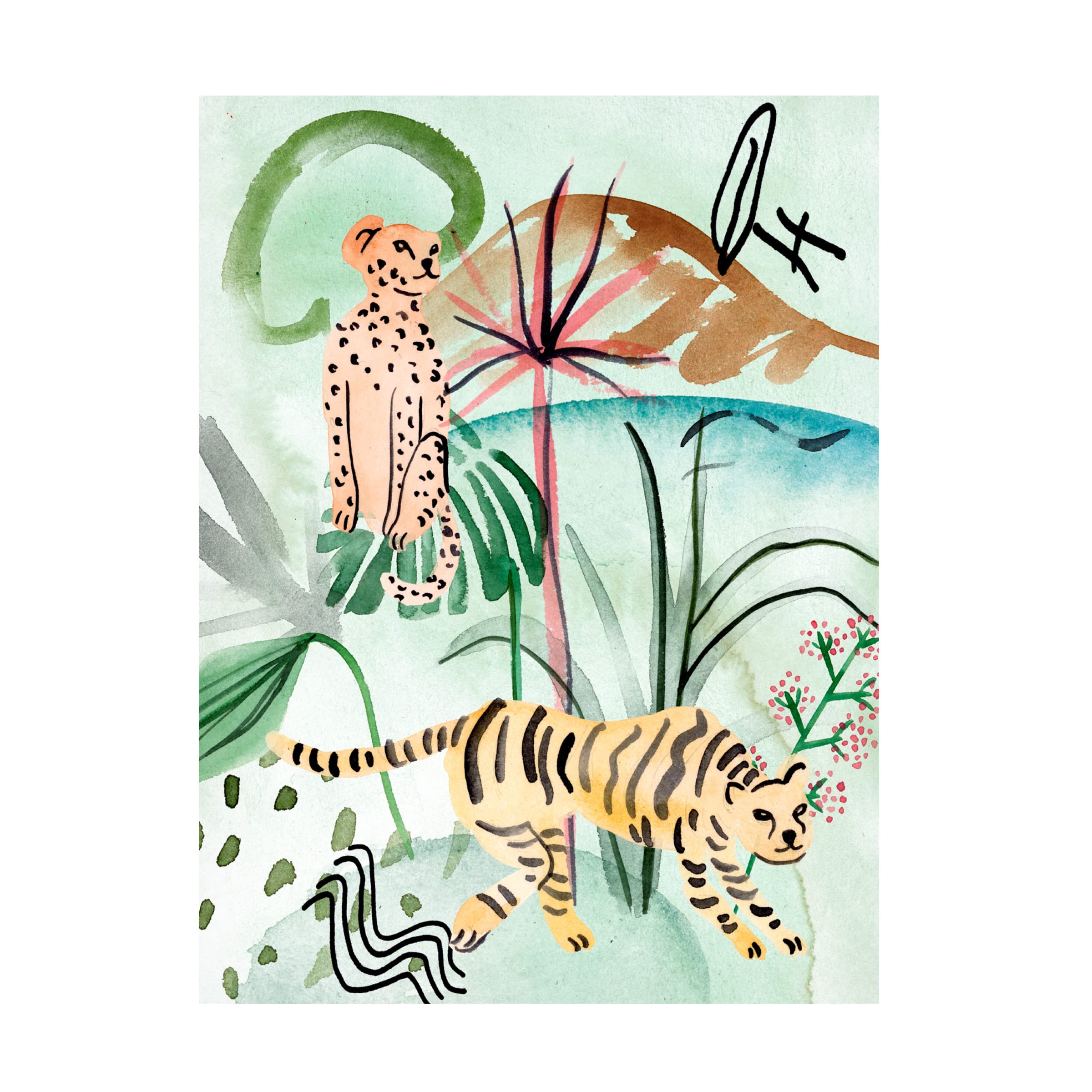 Trademark Fine Art 'Jungle of Life II' Canvas Wall Art by Melissa Wang - Vibrant Nature Painting for Living Room, Bedroom & Office Decor