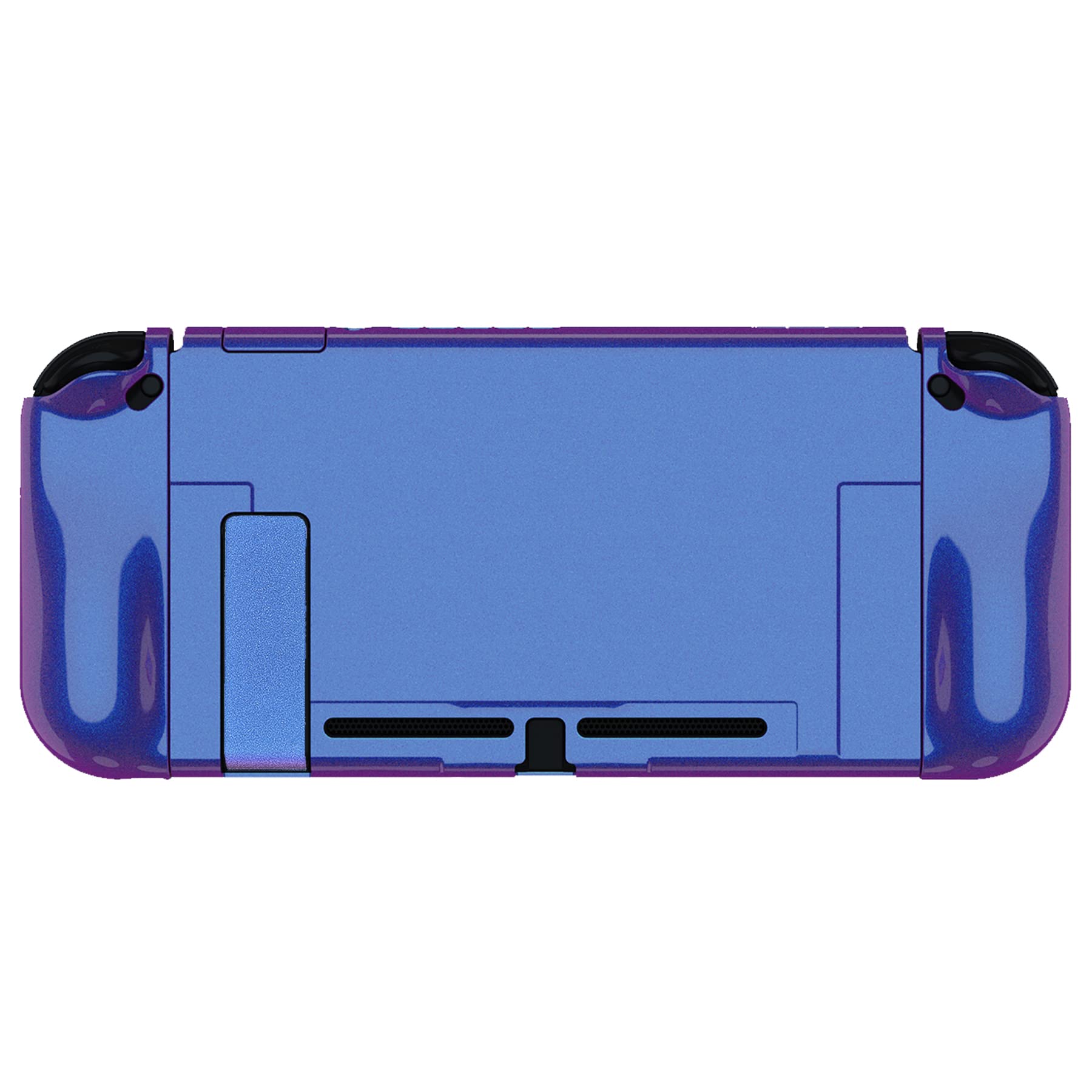 PlayVital Ergonomic Grip Case for Nintendo Switch - Upgraded Shock-Absorbent Protective Hard Cover with Anti-Scratch & Dockable Design - Durable Gaming Accessories in Chameleon Purple Blue - Perfect for Handheld & TV Mode Gaming