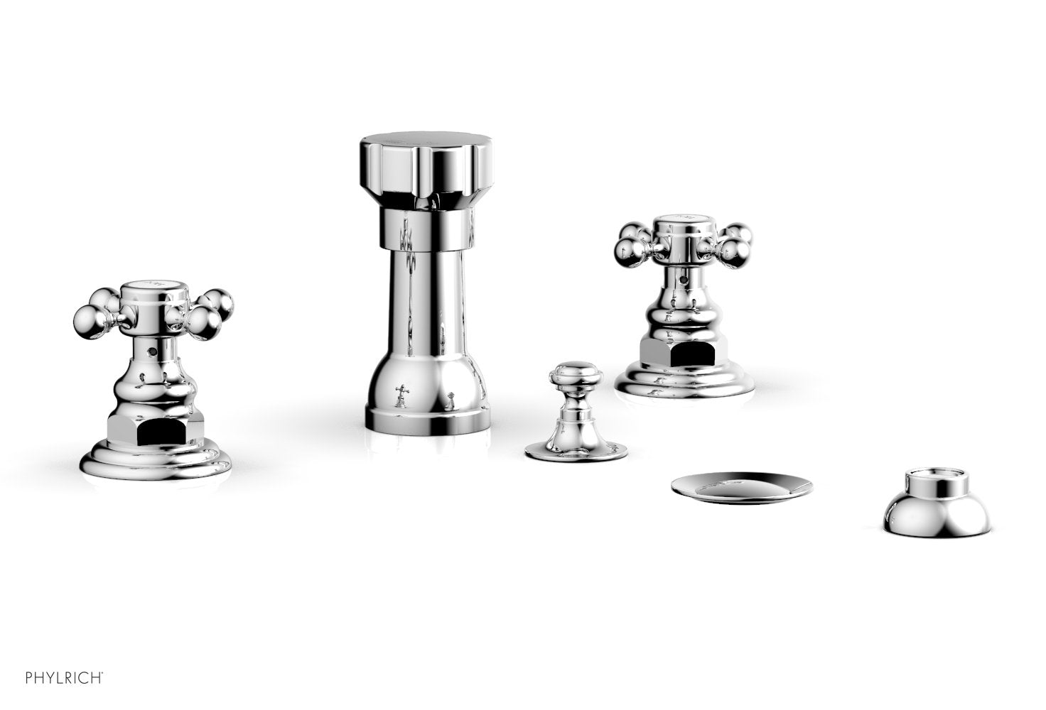 HENRI 4-Hole Bidet Faucet Set with Cross Handles - 161 60 - Perfect for Modern Bathroom Renovation & Hygienic Toilet Upgrades