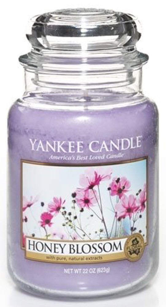 Yankee Candle Honey Blossom Scented Large Jar Candle - 22oz Classic Single Wick, 110+ Hours Burn Time for Home Decor, Relaxation & Aromatherapy