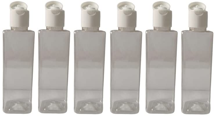200ml Clear Empty Plastic Squeeze Bottles - Leak Proof Travel Cosmetic Containers (Pack of 6) - Perfect for Toiletries, Skincare & DIY Beauty Products