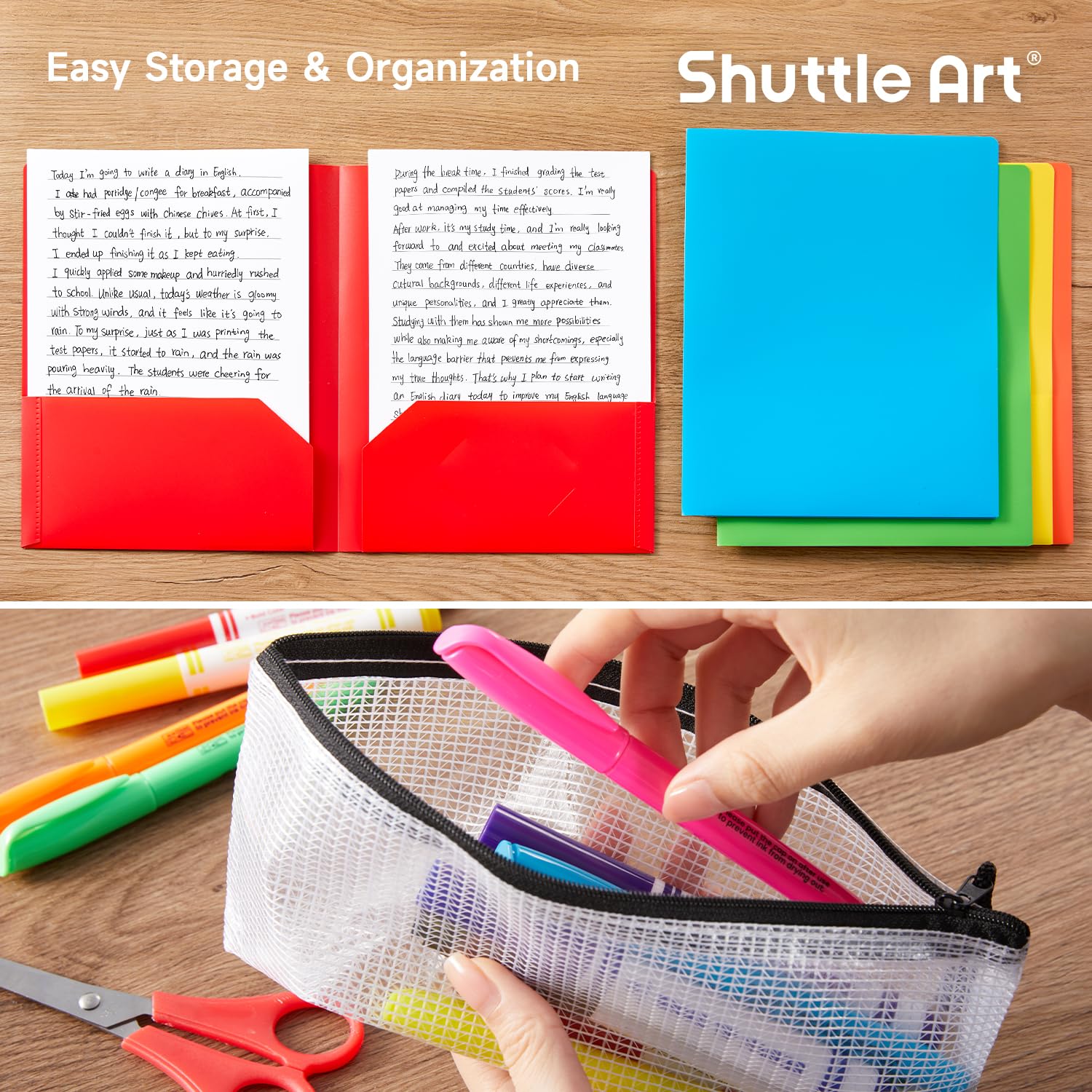 Shuttle Art 102-Piece Back to School Supplies Kit for Kids - Pencils, Pens, Markers, Erasers, Notebooks & Folders - Essential School Supply Box for Grades K-5 - Perfect for Classroom, Homeschool & Homework Organization