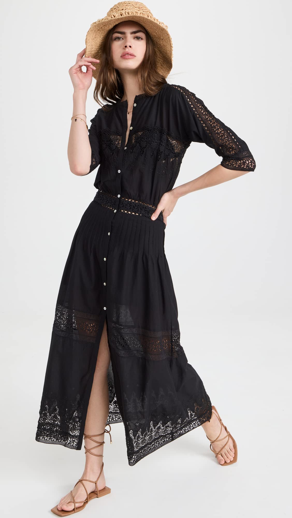 LOVESHACKFANCY Women's Floral Print Beth Dress - Summer Boho Chic Maxi Dress for Beach Wedding, Vacation & Date Night