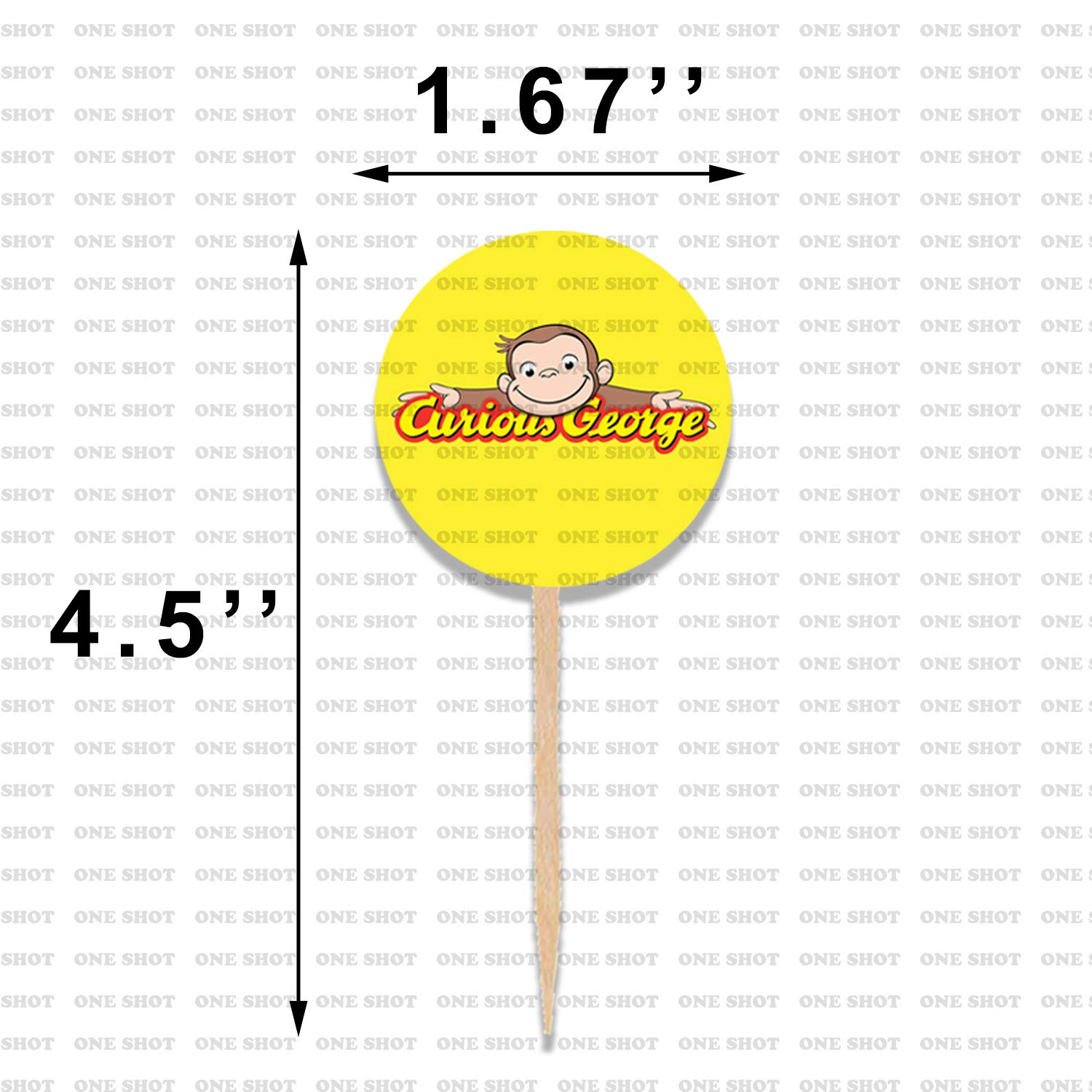 Curious George Cupcake Toppers - Set of 12 Adorable Monkey Decorations for Birthday Parties, Baby Showers & Baking Fun