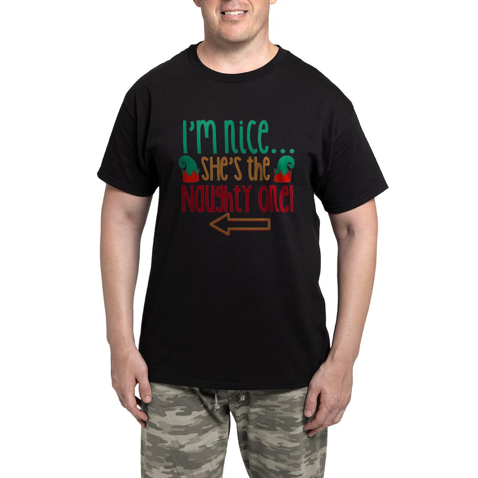 Im Nice She's Naughty Elf Hat Pajama Set - Comfortable Men's Christmas Sleepwear for Couples | Fun Holiday Pajamas for Xmas Parties & Festive Sleepovers