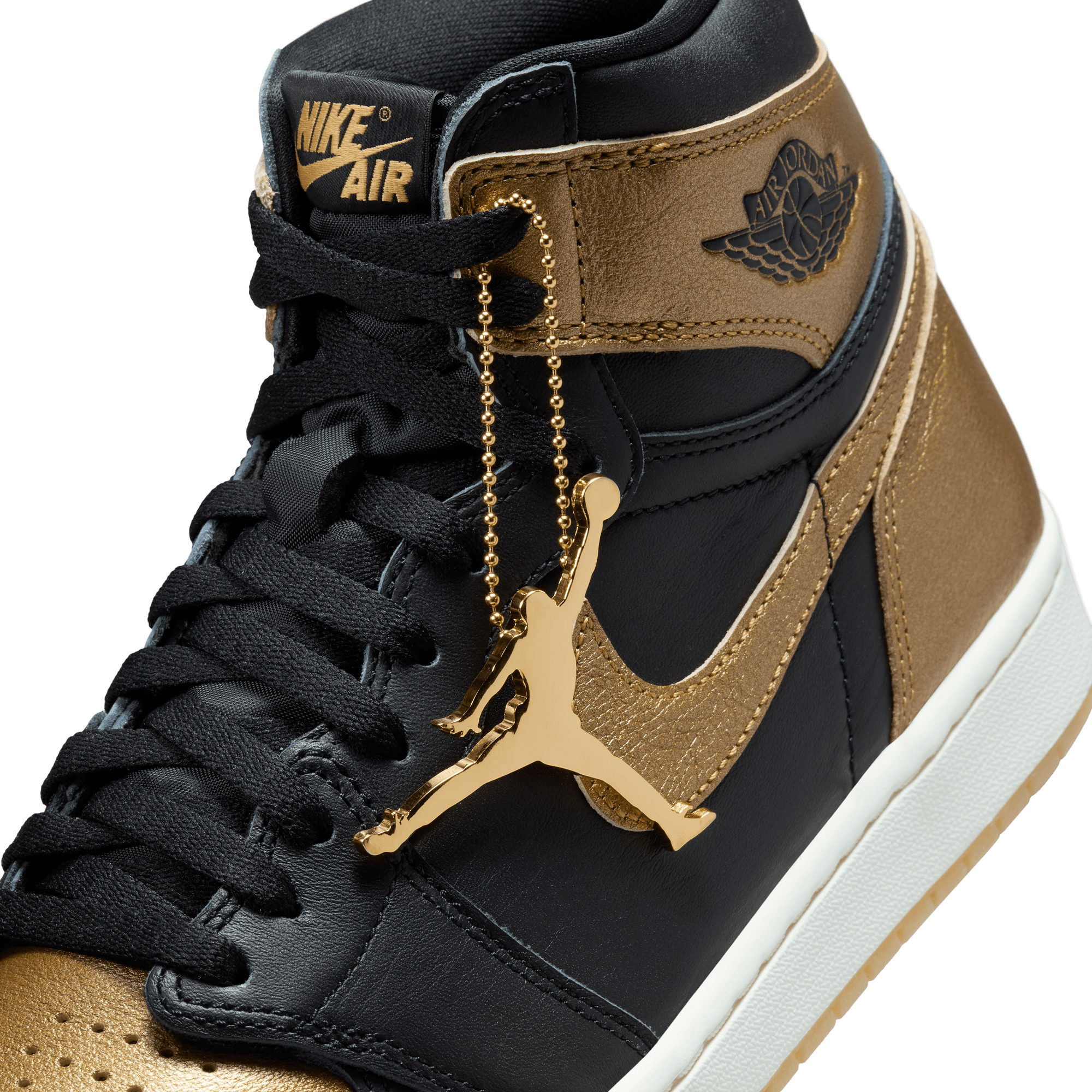AIR JORDAN 1 RETRO HIGH OG Black Metallic Gold Sneakers - Men's Basketball Shoes for Streetwear & Casual Fashion | Perfect for Sneaker Collectors & Urban Style