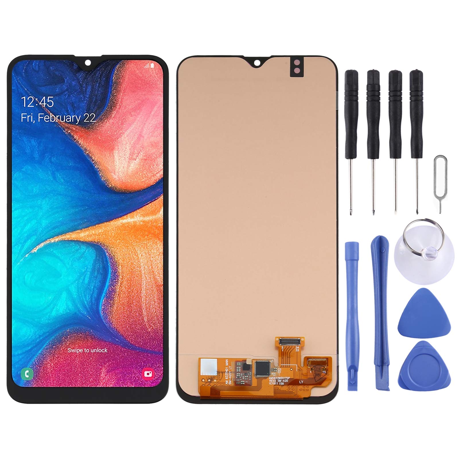 Original Samsung Galaxy A20 SM-A205 OLED LCD Screen Replacement with Digitizer - Full Assembly Kit for Screen Repair | Perfect for DIY Fixes & Professional Repairs
