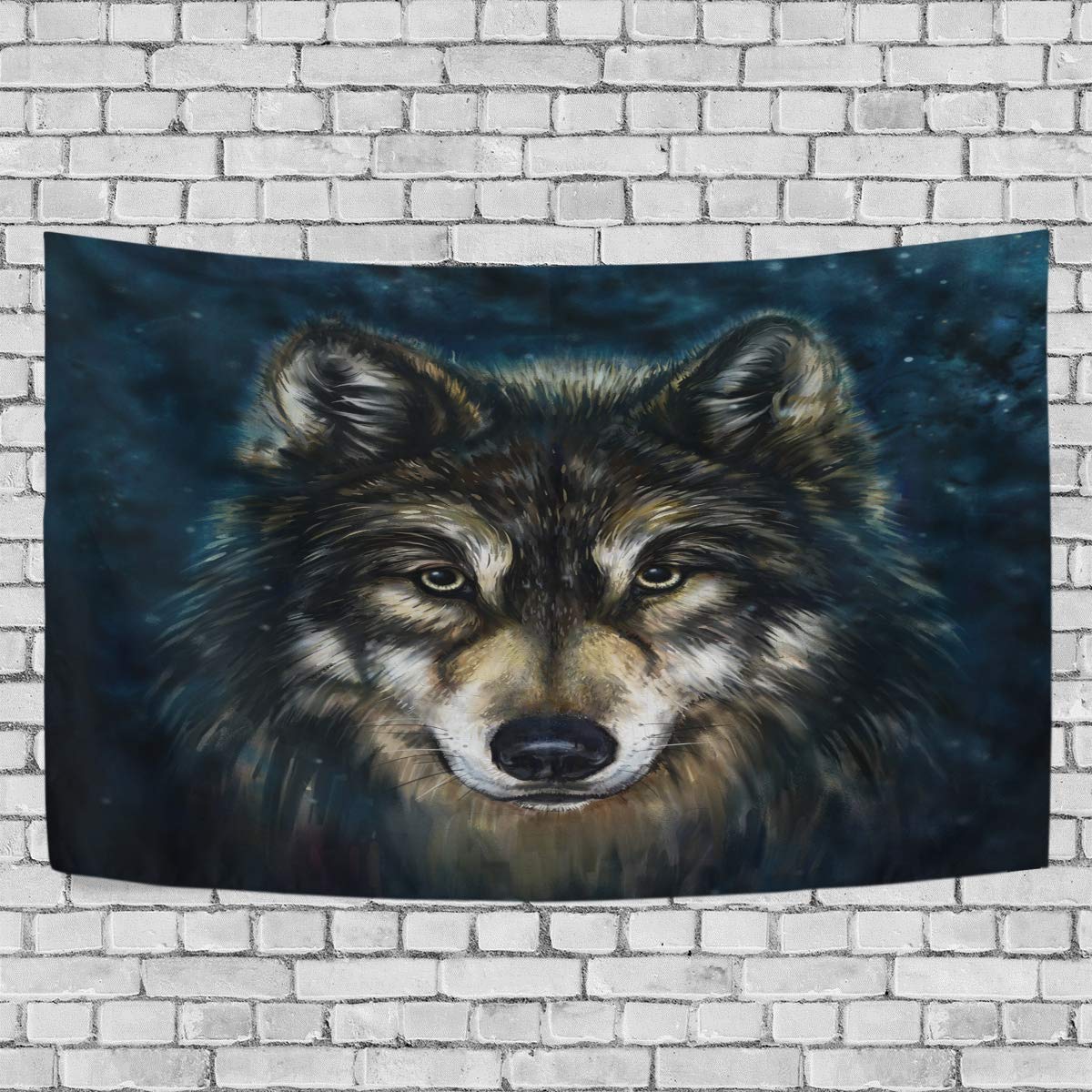 ALAZA Wolf Head Tapestry Wall Hanging - Nordic Animal Art Decor for Living Room, Bedroom, Dorm | Perfect for Boho Home Decor, Gift & Photo Backdrop