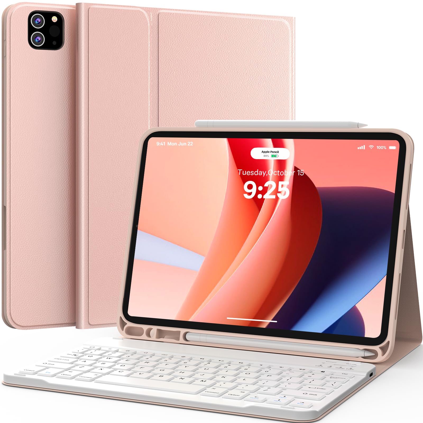 CHESONA iPad Pro 11/Air 5 Keyboard Case with Pencil Holder - Detachable & Flip Stand for Work & Study