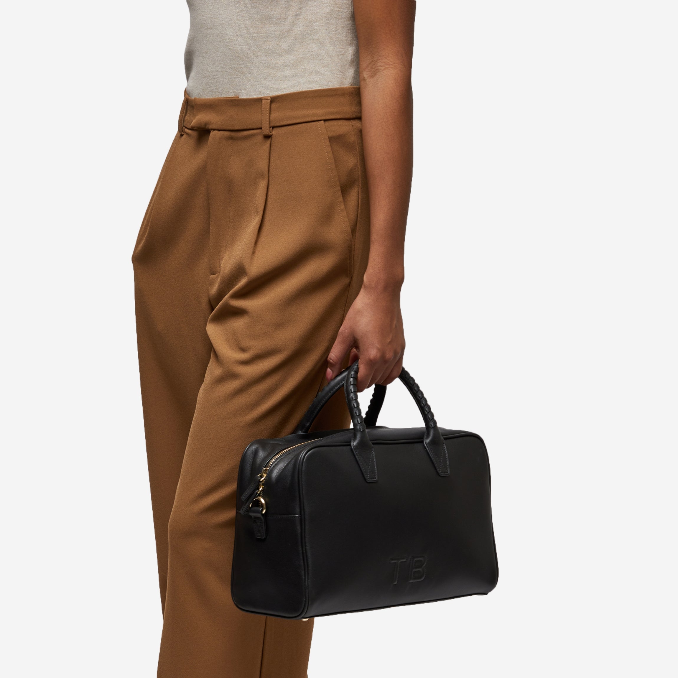 Black Onyx Leather Park Satchel - Stylish Crossbody Bag for Women, Perfect for Work, Travel & Everyday Use