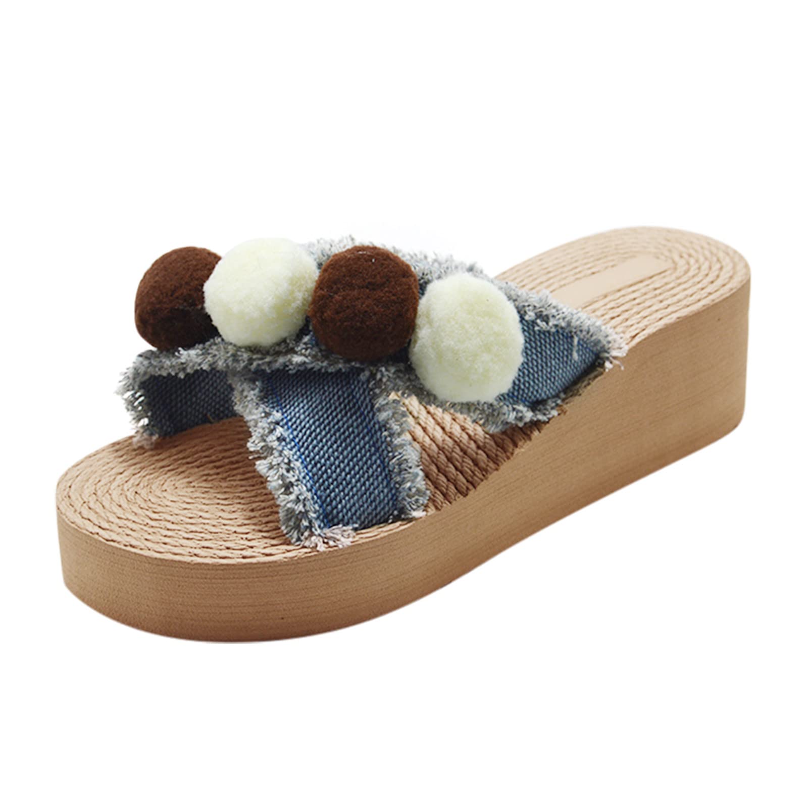2024 Women's Jeweled Flat Sandals | Best Dress & Outdoor Platform Sandals for Girls | Comfortable Wooden Heel & Closed Toe Gladiator Sandals | Perfect for Summer, Beach, Parties & Casual Wear