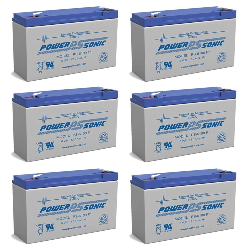 Power Sonic PS-6100 6V 12AH Rechargeable Battery - Replacement for Alexander GB6100-6 Pack - Perfect for Mobility Scooters, Golf Carts & Emergency Lighting Systems