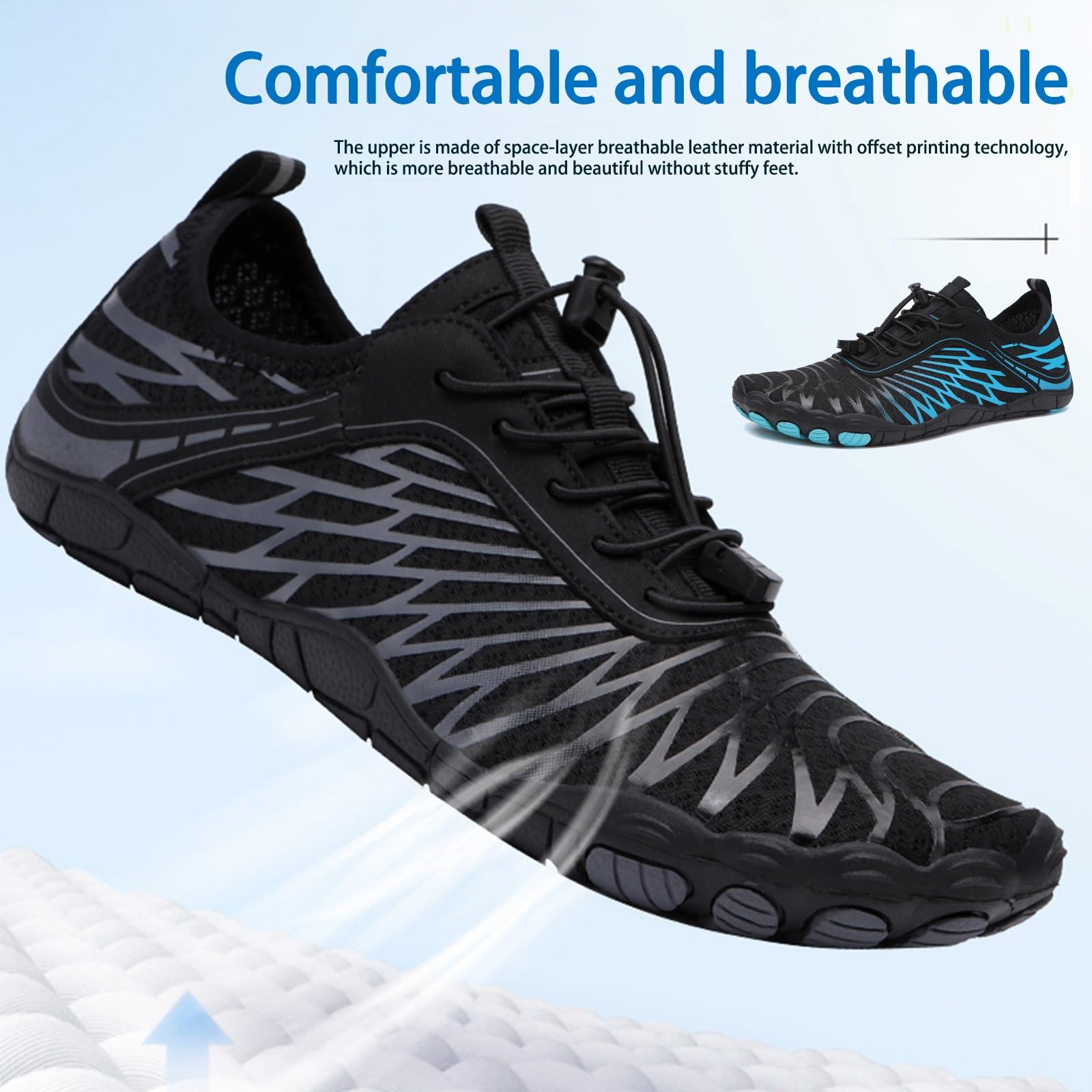 Barefoot Shoes for Women & Men - Wide Toe Box Non-Slip Breathable Waterproof Lightweight Walking Shoes - Unisex for Outdoor, Gym, Driving, Beach & Water Activities (White, Women's 8-8.5/Men's 6-6.5)