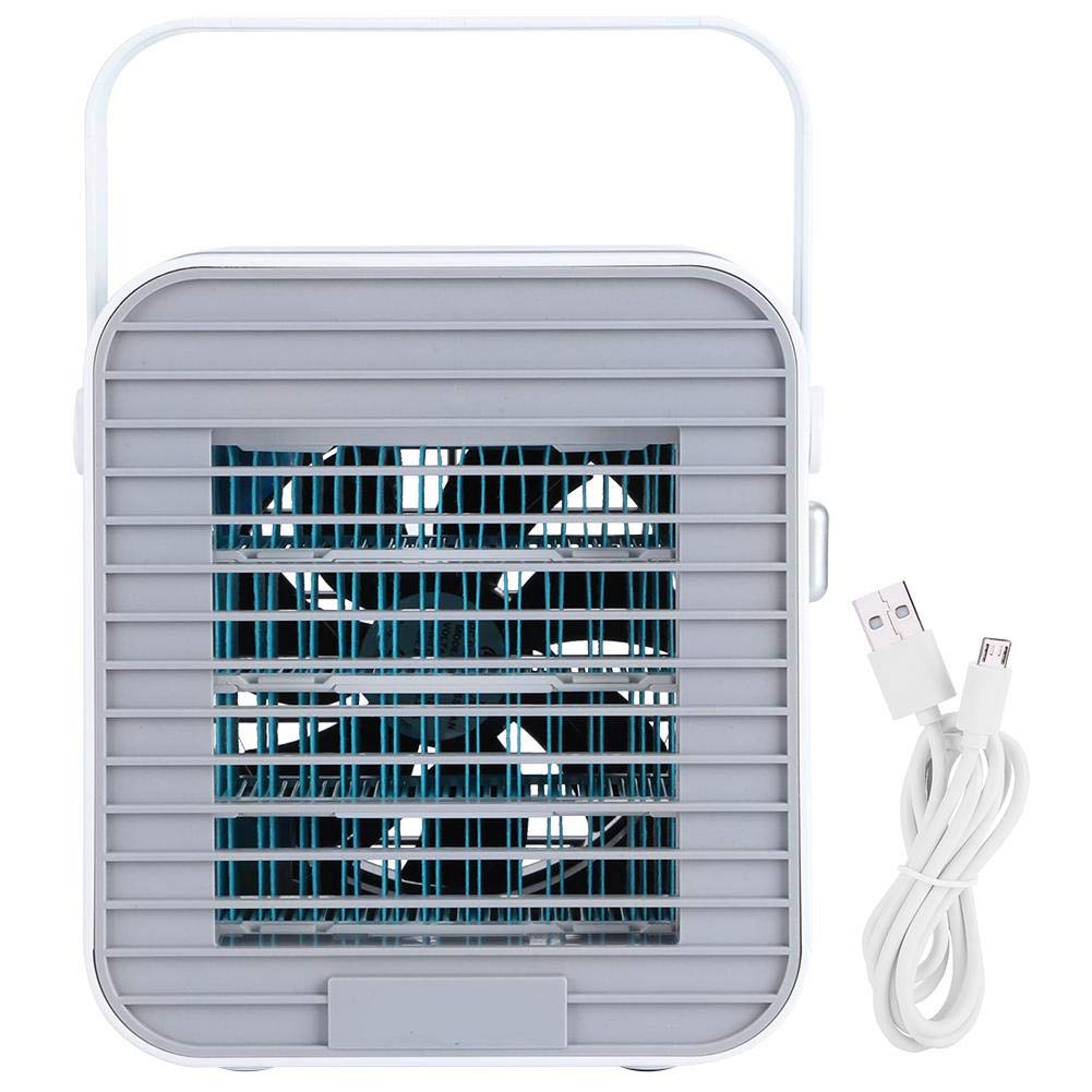 Portable USB Mini Air Conditioner & Cooling Fan - Personal Desktop Cooler with Handle for Home, Office, Room | Perfect for Work Desks, Bedside Tables & Small Spaces