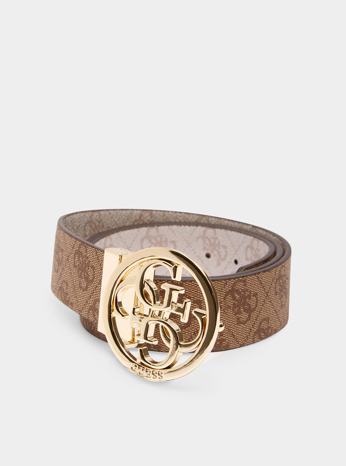 Aieta Logo Belt for Women & Men - Stylish Beige Leather Belt with Adjustable Buckle - Perfect for Casual, Office & Formal Wear