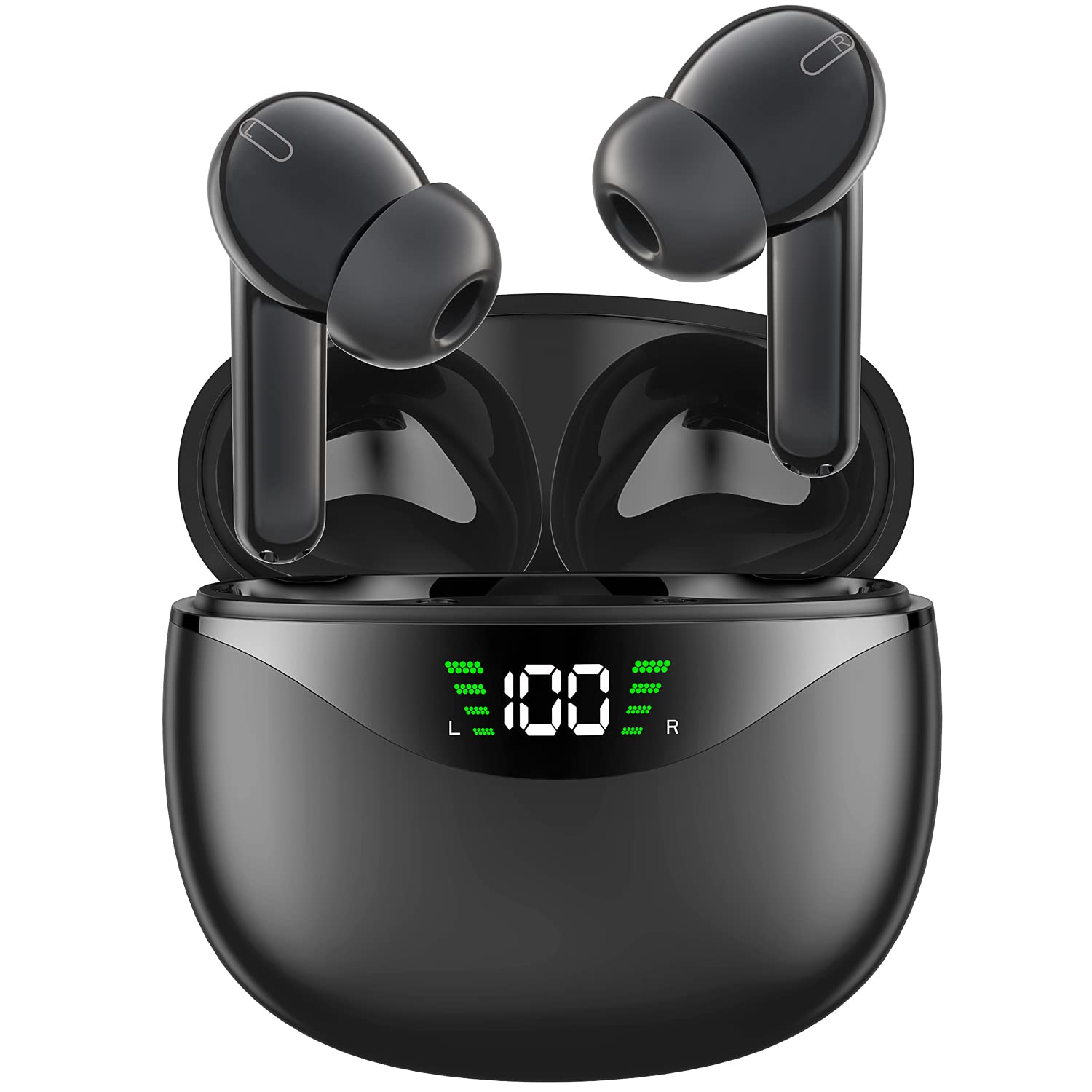 Wireless Bluetooth Earbuds 5.1 with 30Hrs Playtime, LED Power Display & IPX7 Waterproof - TWS Stereo In-Ear Headphones with Built-in Mic for iPhone Android - Perfect for Gym, Running, Travel & Workouts