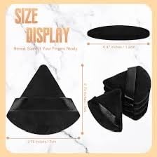 6Pcs Triangle Powder Puff Set - Soft Velour Makeup Sponge for Loose & Mineral Powder - Foundation & Wet/Dry Application - Perfect for Travel & Professional Makeup (Black)