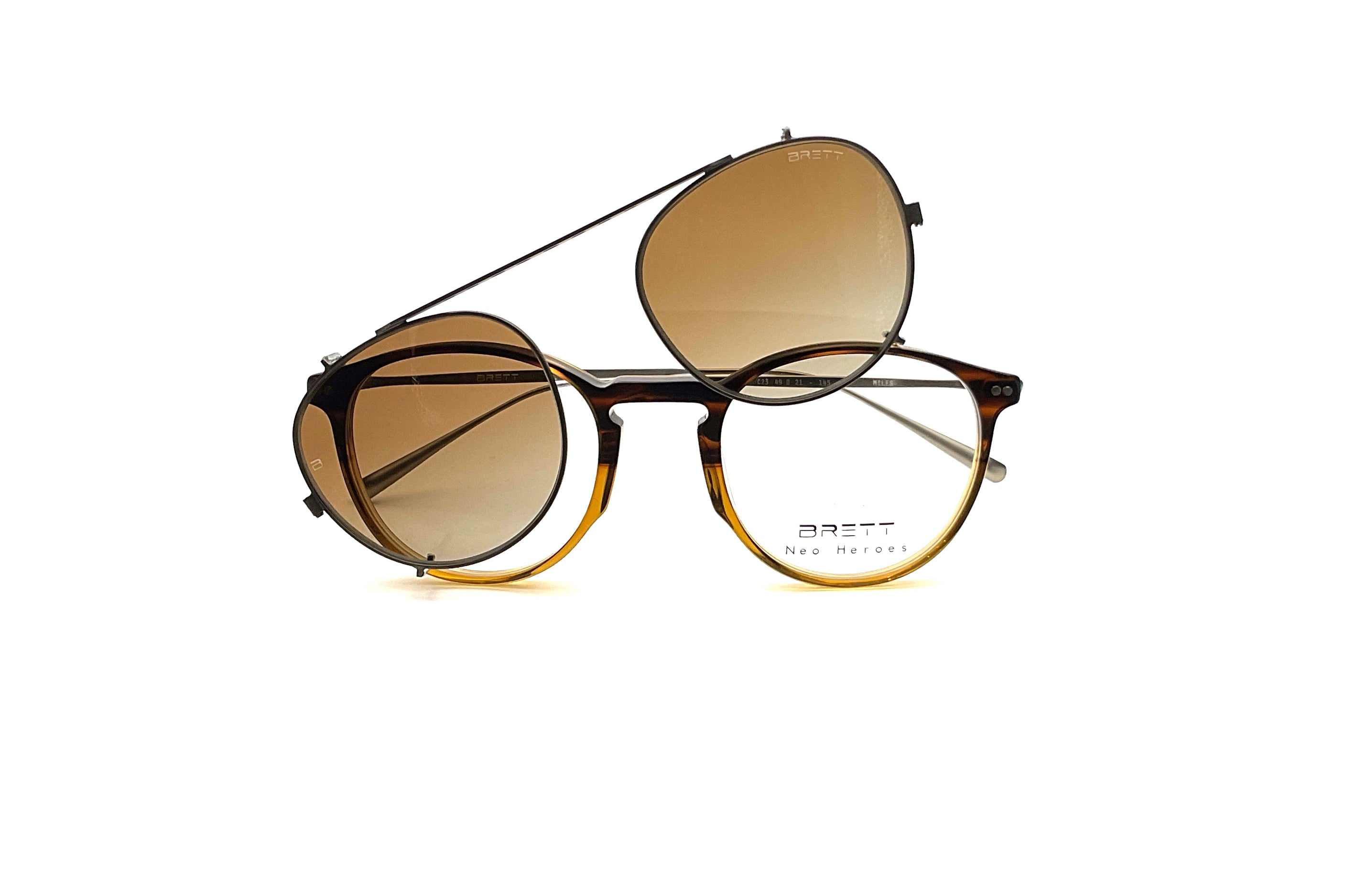 BRETT Eyewear Miles Clip-On Sunglasses - Gunmetal Frame - UV Protection - Perfect for Driving, Outdoor Activities & Fashion Accessories