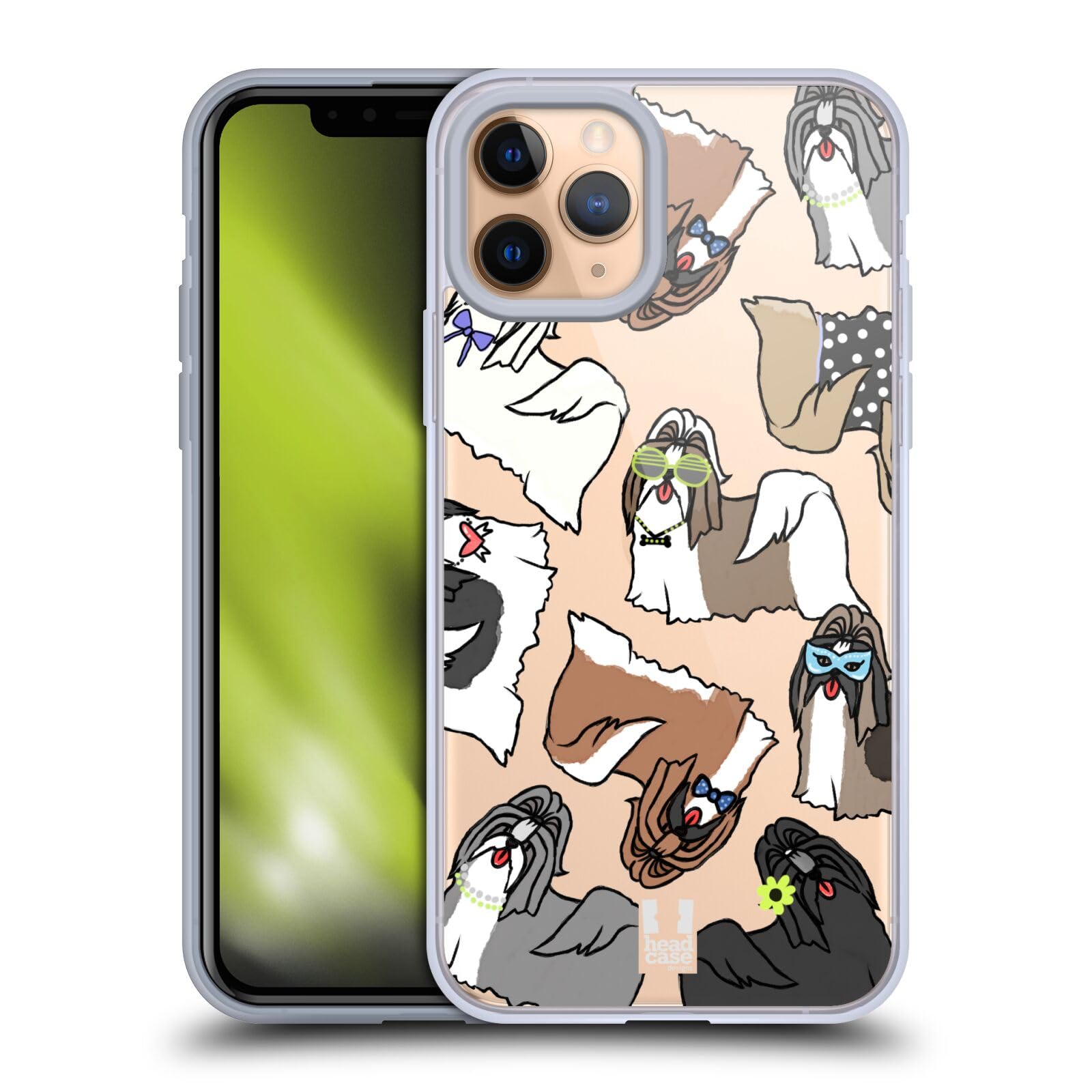 Shih Tzu Dog Breed Pattern Soft Gel Case for Apple iPhone 11 Pro - Cute Protective Phone Cover for Dog Lovers, Perfect Gift for Pet Owners (Home, Office, Travel Use)