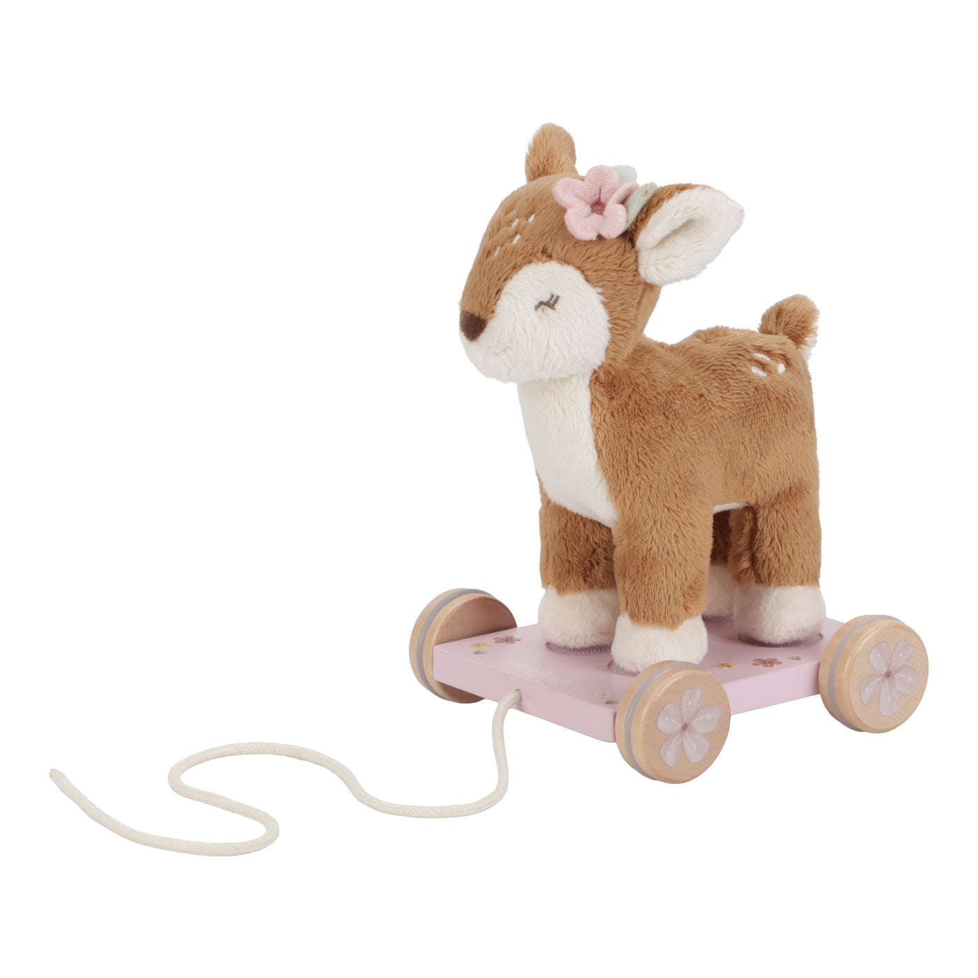 Adorable Fairy Garden Pull Along Plush Deer Toy - Soft & Cute Stuffed Animal for Kids - Perfect for Imaginative Play, Nursery Decor & Toddler Gift
