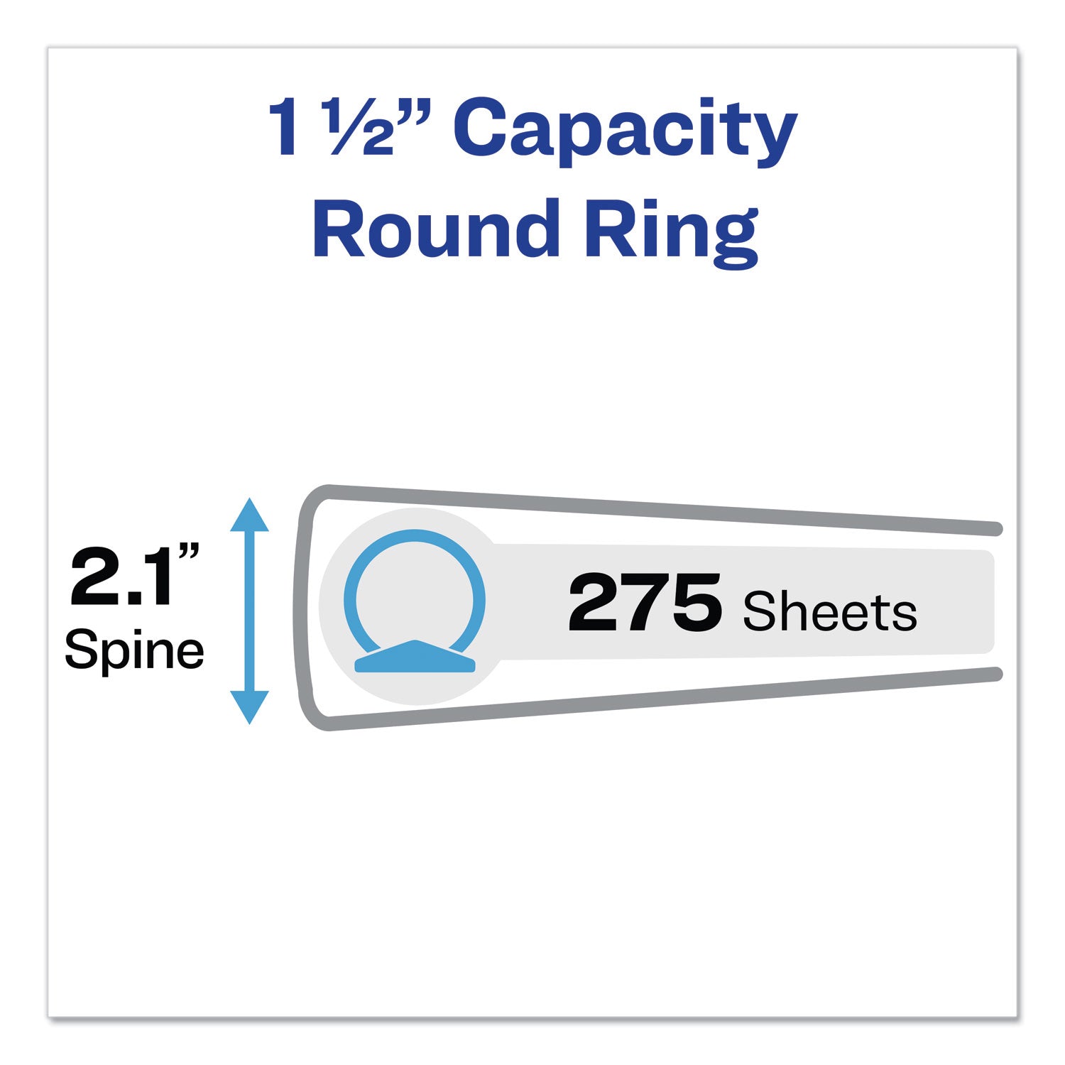 Avery® Economy Non-View 3-Ring Binder with Round Rings, 1.5