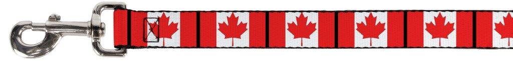 Buckle-Down Canada Flag Pet Leash - 6 Feet Long, 1.5 Inch Wide Durable Dog Leash for Walking, Hiking & Outdoor Adventures