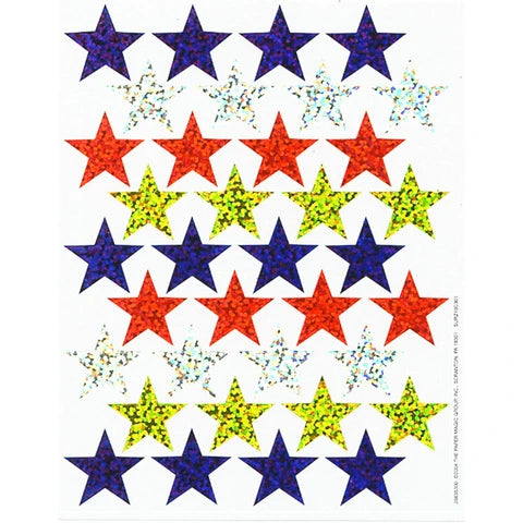 Colorful Star Sparkle Stickers for Scrapbooking, DIY Crafts, Journals & Planner Decor - Assorted Sizes & Glitter Designs