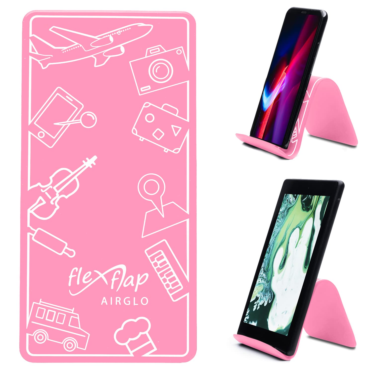 Flexible Phone Holder & Tablet Stand for Airplane Travel, Desk, Bed, Treadmill - Adjustable Multi-Angle Viewing for Home, Office & In-Flight Use | Travel Must-Have Accessories (Pro Pink)