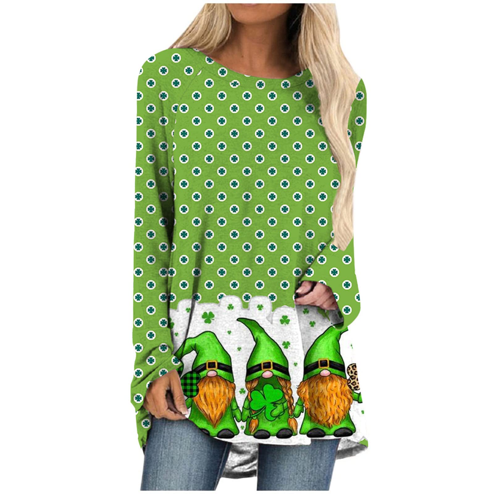 Women's Casual Graphic Print Long Sleeve Crewneck T-Shirt - Summer & Fall Fashion Top for Everyday Wear - Perfect for Work, Weekend Outings and Casual Dates