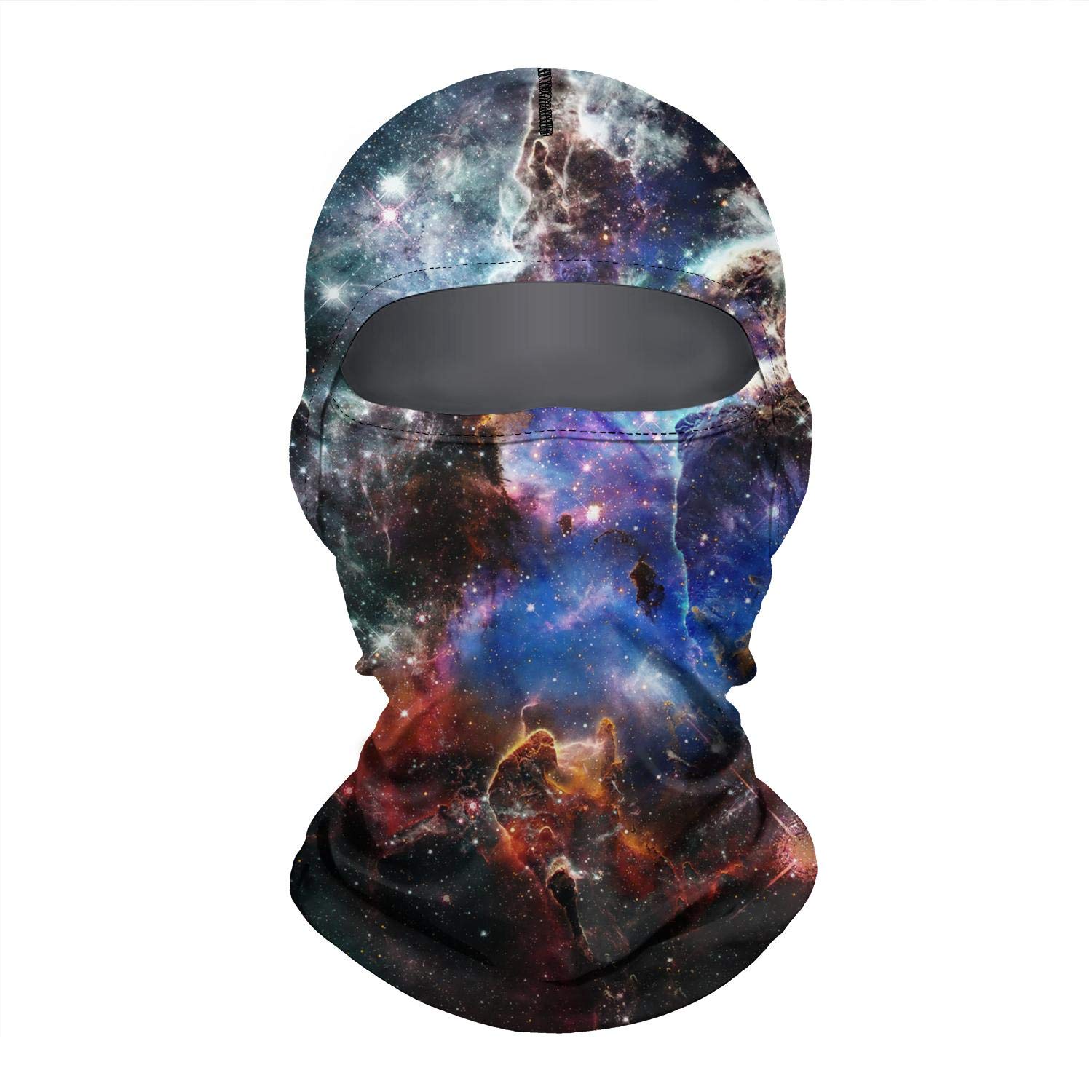 Windproof Galaxy Print Ski Mask - Space Nebula Balaclava for Men & Women - Cold Weather Running, Cycling, Snowboarding & Outdoor Sports