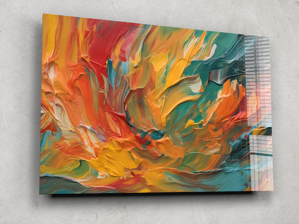 Orange Abstract Wall Art - Modern Canvas Painting for Home & Office Decor - Perfect for Living Room, Bedroom, and Workspace