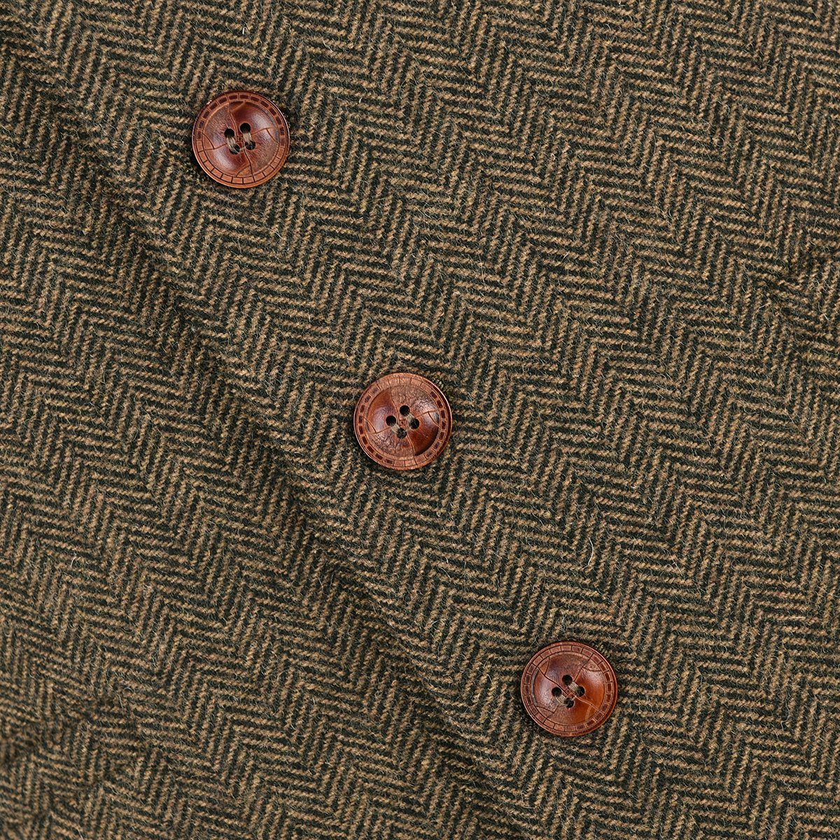 VOBOOM Men's Slim Fit Herringbone Tweed Suit Vest - Premium Wool Blend Waistcoat for Wedding, Business & Formal Occasions