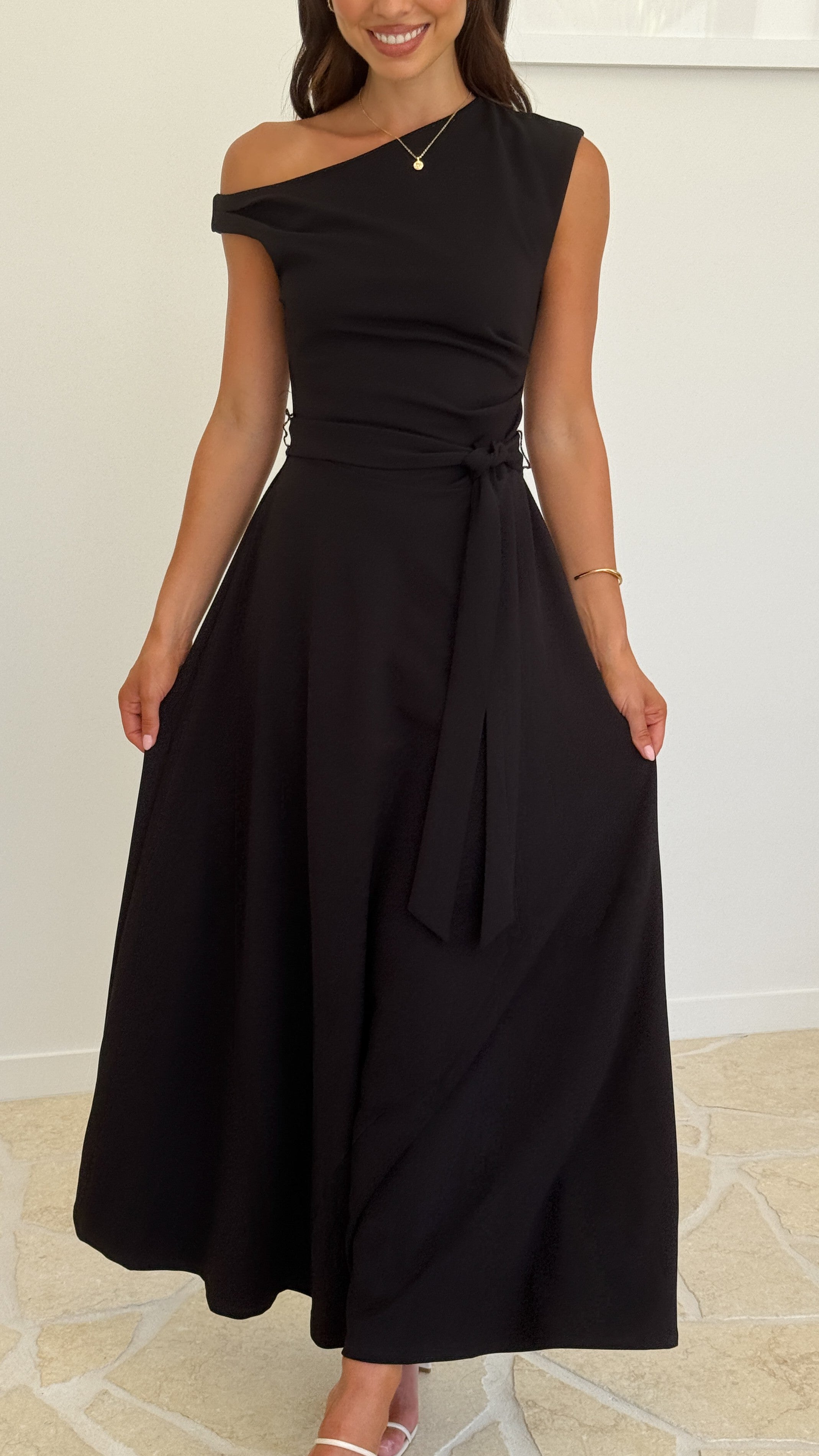 Gemma Maxi Dress - Elegant Black Long Dress for Women | Perfect for Parties, Weddings & Summer Outfits