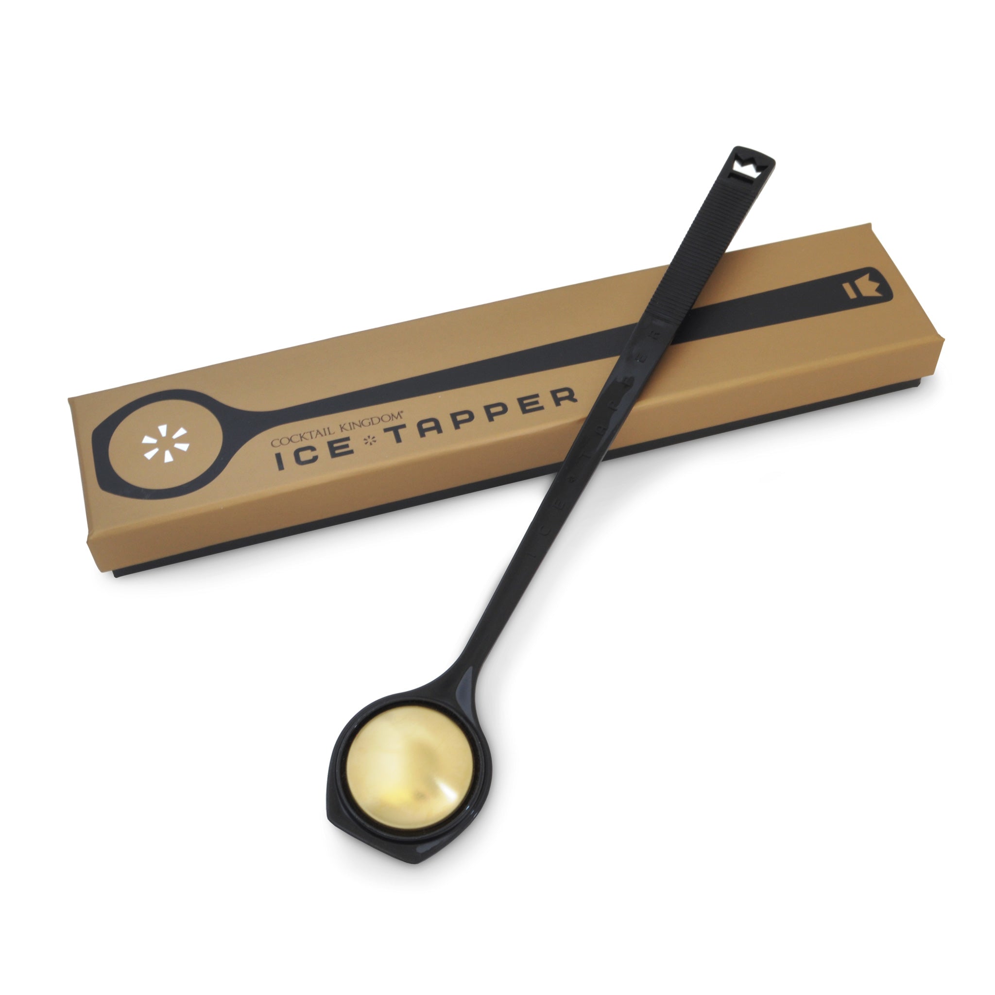 Premium Ice Tapper - Durable Plastic & Brass Construction in Sleek Black - Perfect for Cocktails, Bartending, and Home Bars