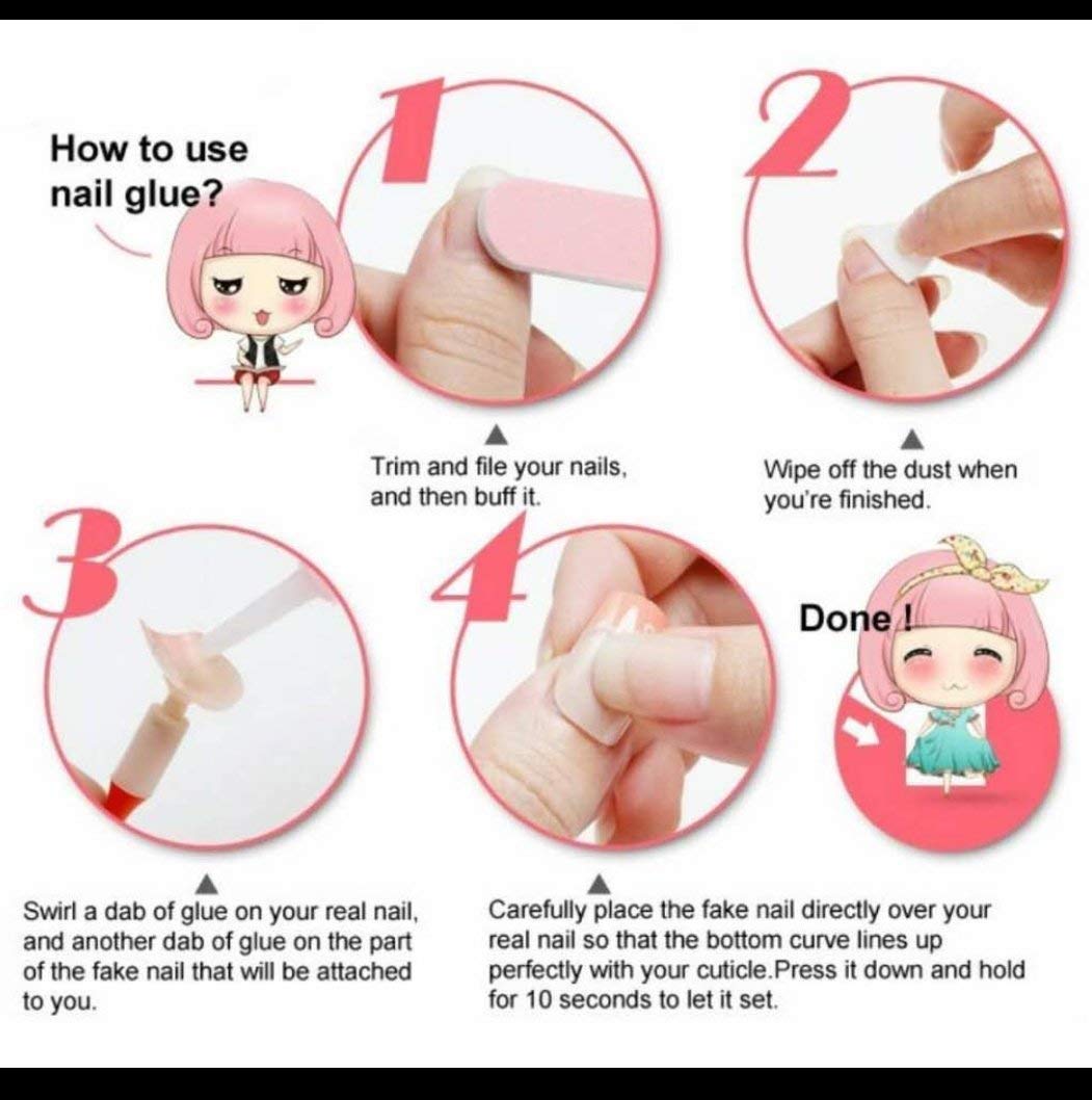 ClubBeauty 200 Pcs Fake Acrylic Natural Nails Kit with 1 Tube 10g Nail Glue - Long Lasting Press on Nails for Women, Salon Quality Manicure at Home, Perfect for Parties, Weddings & Daily Wear