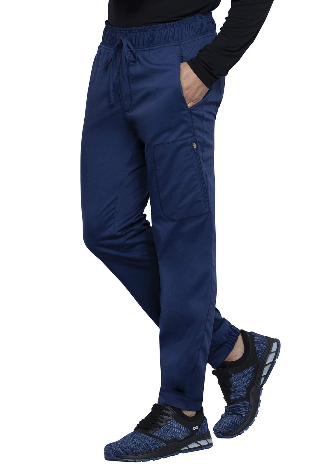 Cherokee Men's Medical Scrubs Pants - Natural Rise Jogger Style with Zip Cargo Pockets WW012 | Comfortable Workwear for Doctors, Nurses & Healthcare Professionals