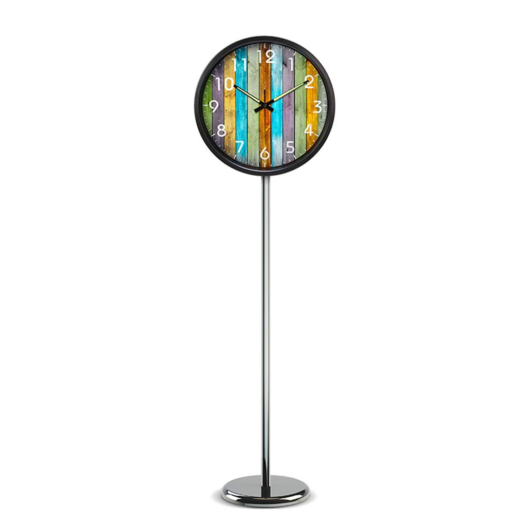 WEEDAY 14 Inch Black Metal Floor Clock - Silent Non-Ticking Round Digital Design for Bedroom, Living Room & Office - Modern Home Decor & Wall Clock Alternative - Perfect for Quiet Spaces, Meditation Rooms & Workspaces