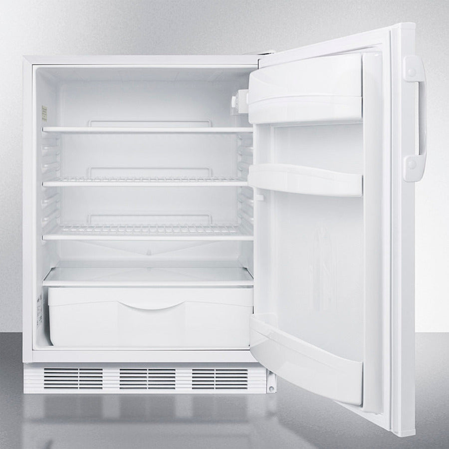 Accucold 24-Inch Wide ADA Compliant All Refrigerator with Auto Defrost & White Finish - FF6LW7ADA | Perfect for Apartments, Offices & Compact Kitchen Spaces