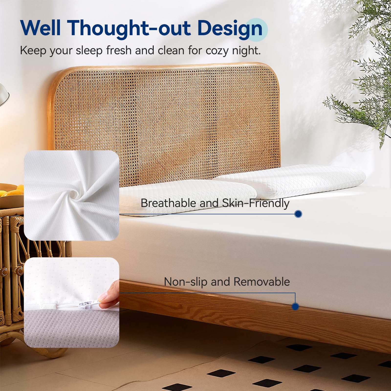 Amazon Basics 8 Inch Queen Memory Foam Mattress - Medium Firm Support, Pressure Relief, CertiPUR-US Certified, White & Grey - Perfect for Bedrooms, Guest Rooms & Dorm Rooms