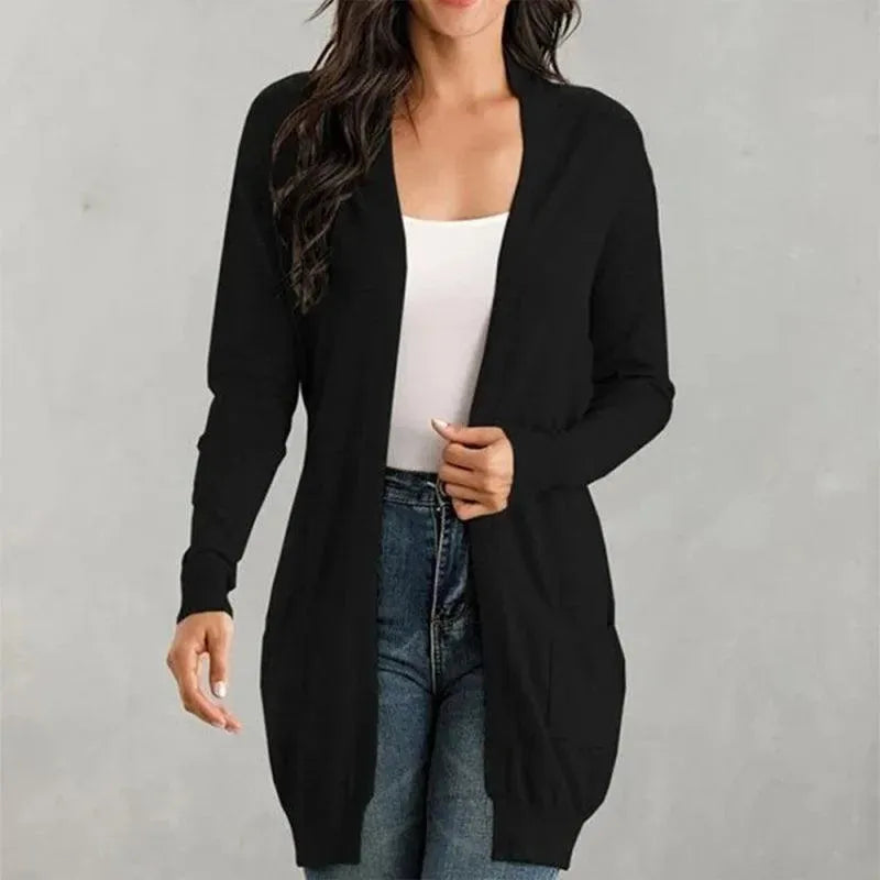 Long Knitted Cardigan Sweater for Women - Cozy Oversized Open Front Wrap - Perfect for Fall, Winter & Layering Outfits