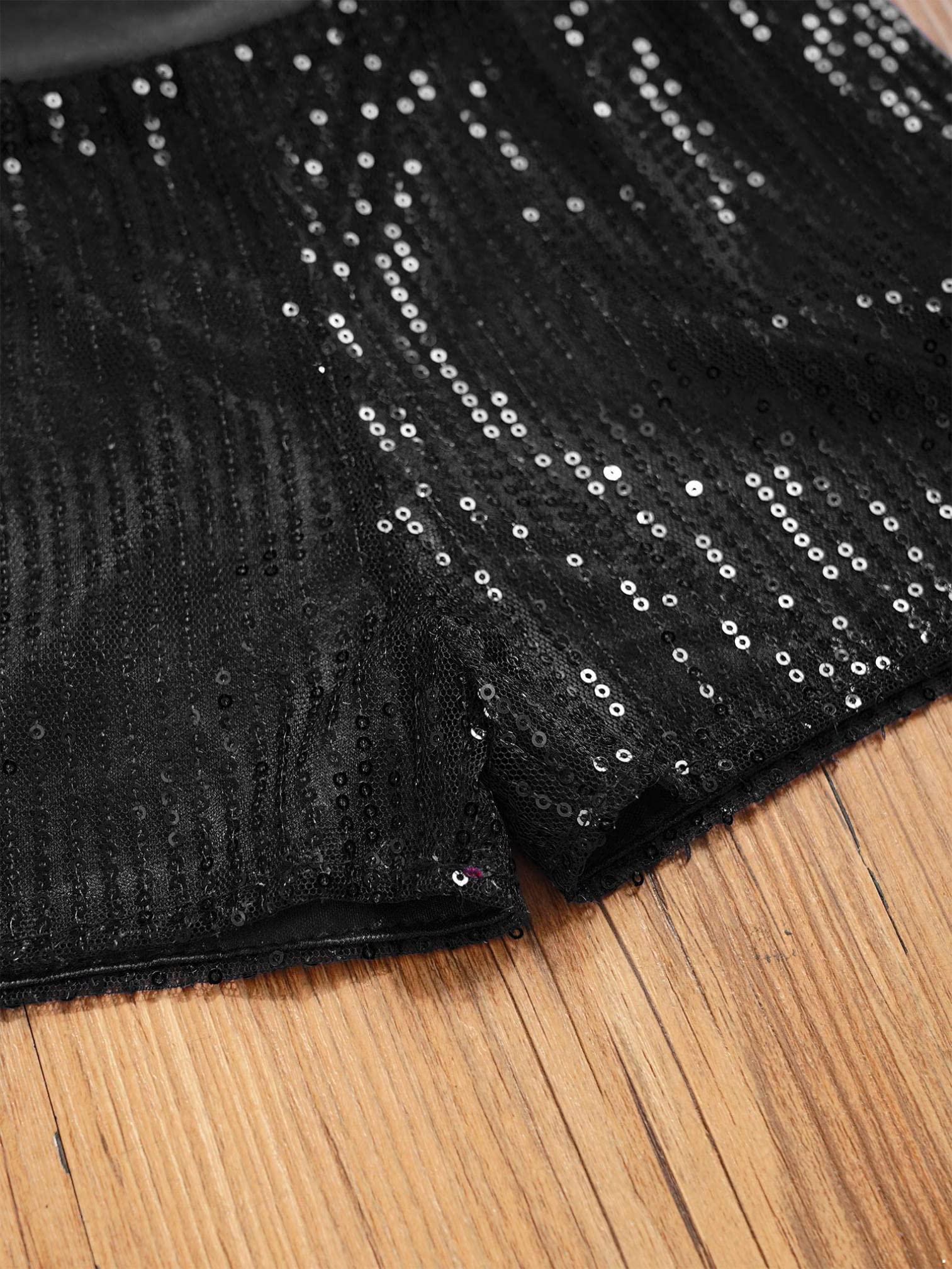 Sparkly Sequins Dance Shorts for Girls - Hip Hop Jazz Performance Costume, Athletic Yoga Tumbling Shorts for Kids - Perfect for Dance Recitals, Gym Workouts & Playtime